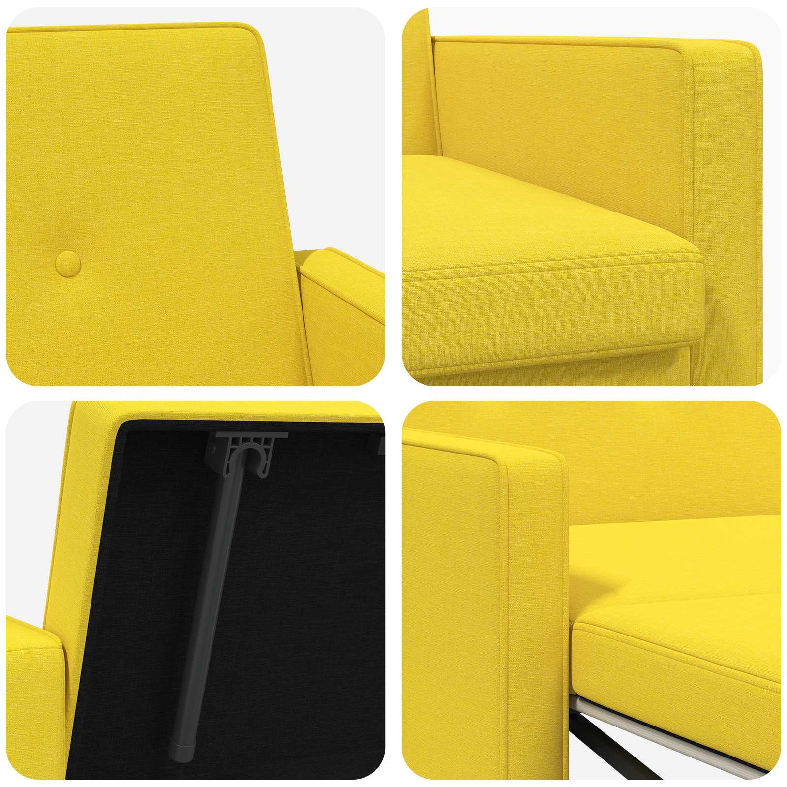 Krevet-sofa na razvlačenje Svijetlo žuta Tkanina