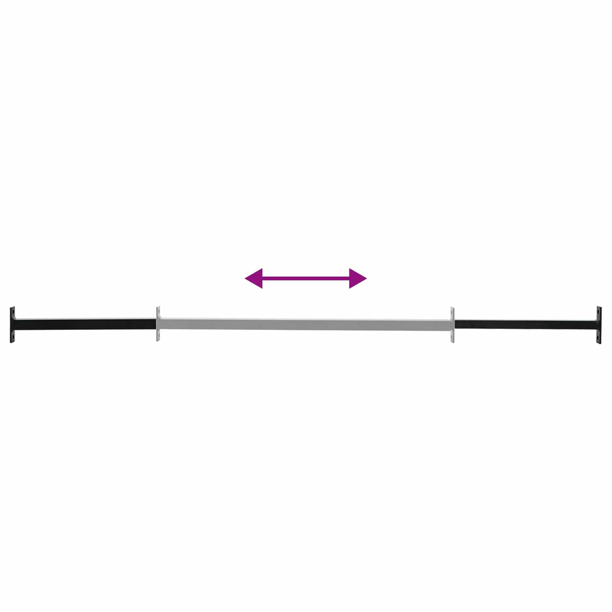 Podesiva sigurnosna šipka za prozore Crna 710 -1200 mm Čelik
