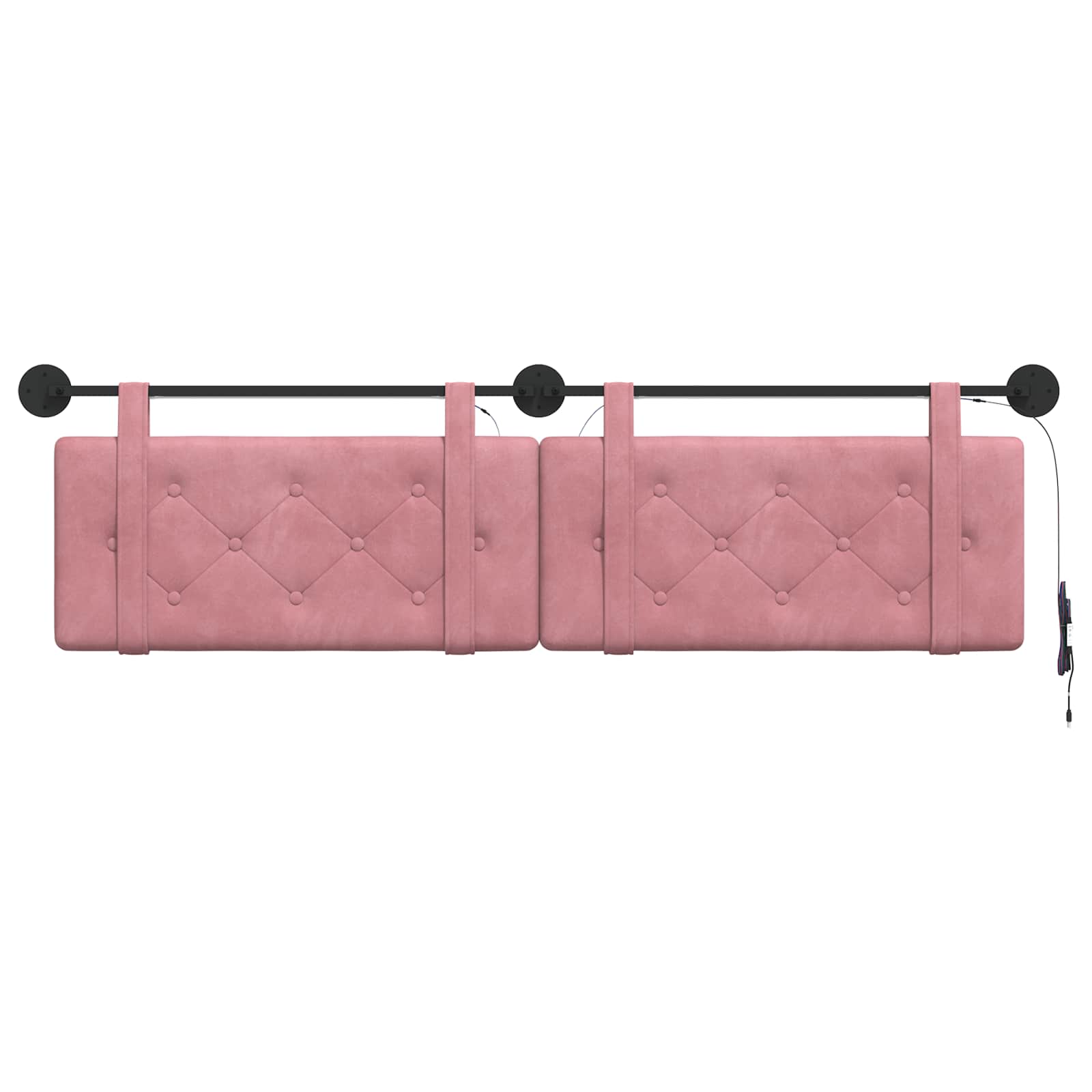 Viseće uzglavlje kreveta S LED svjetlom Ružičasta Baršun