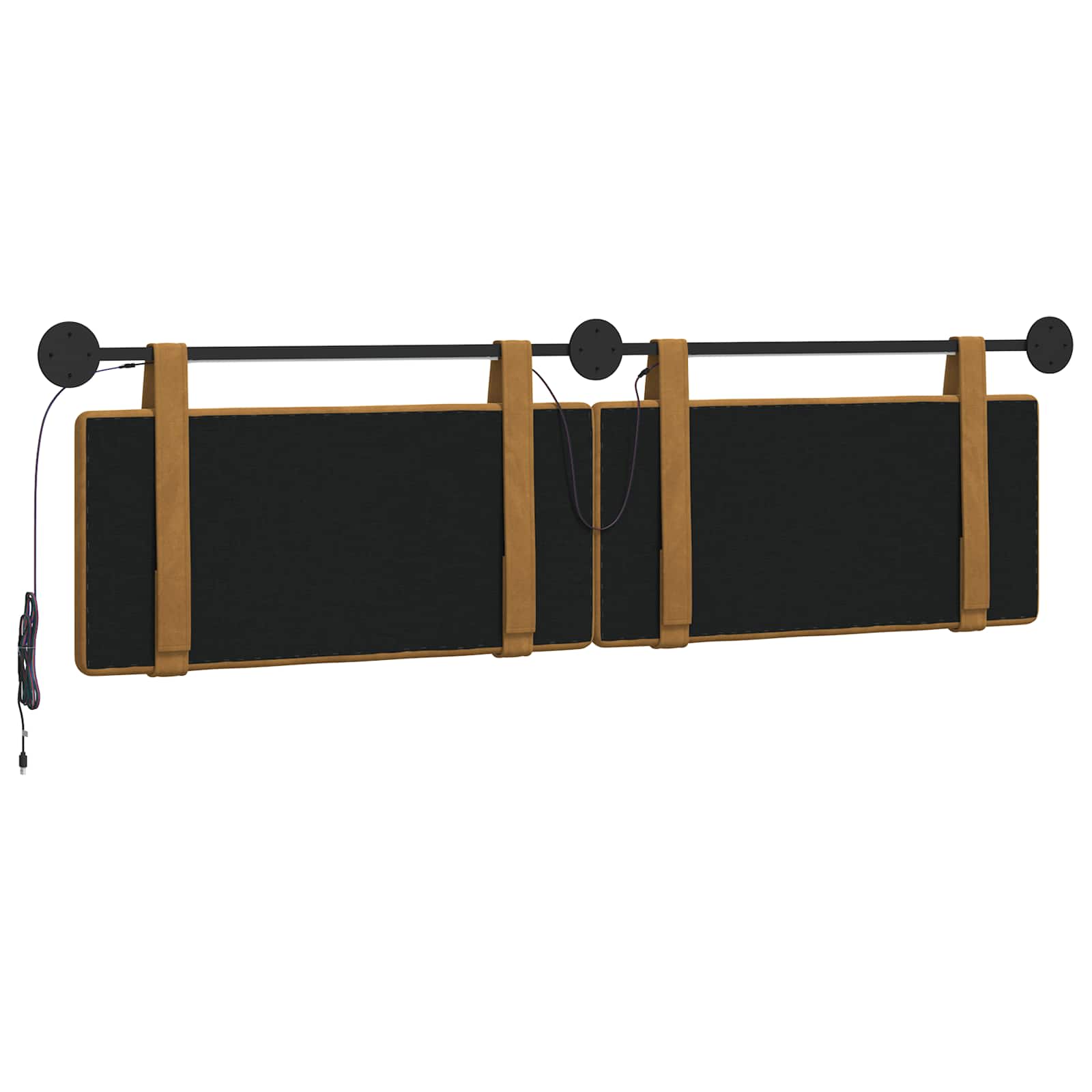 Viseće uzglavlje kreveta S LED svjetlom Smeđa Baršun
