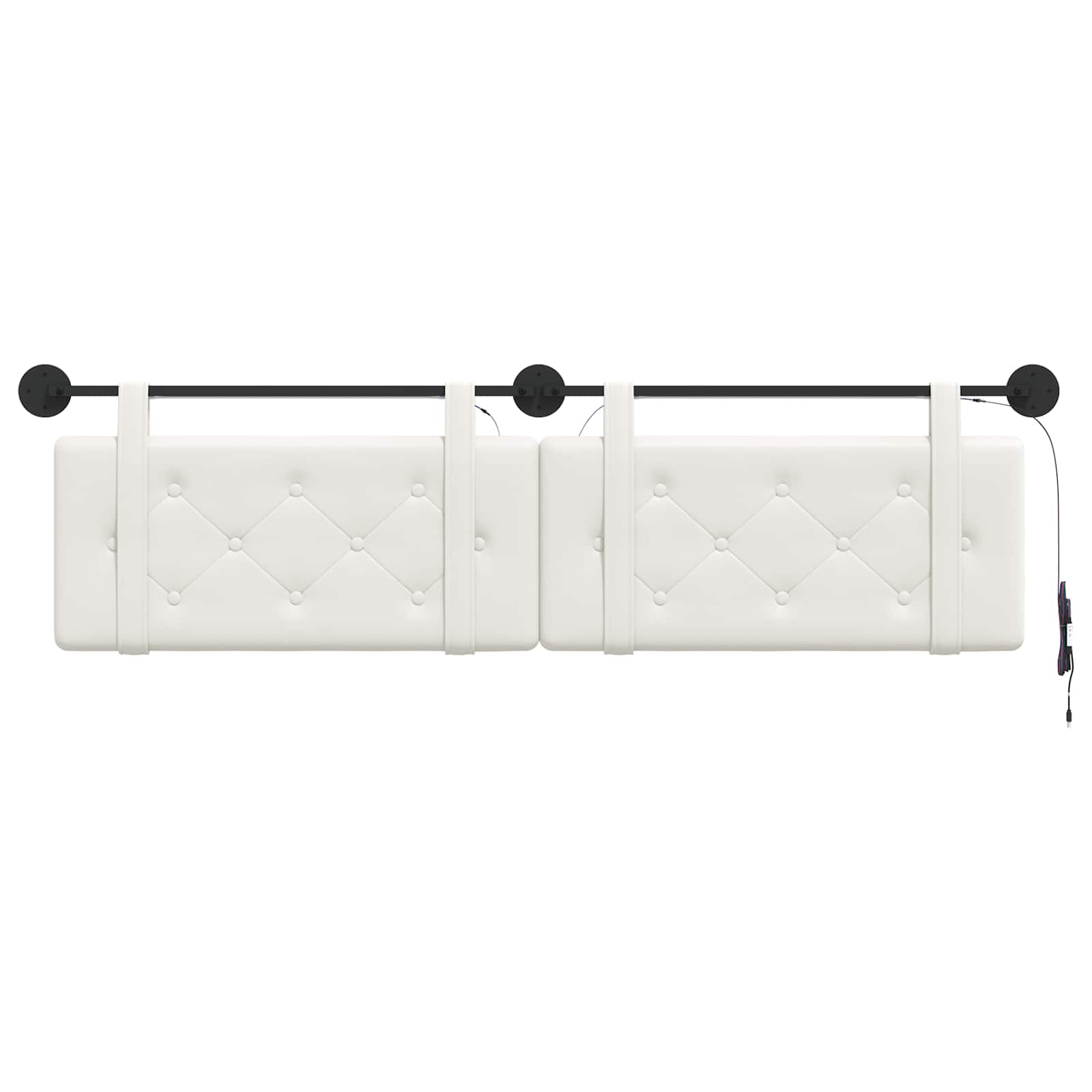 Viseće uzglavlje kreveta S LED svjetlom Bijela Umjetna koža