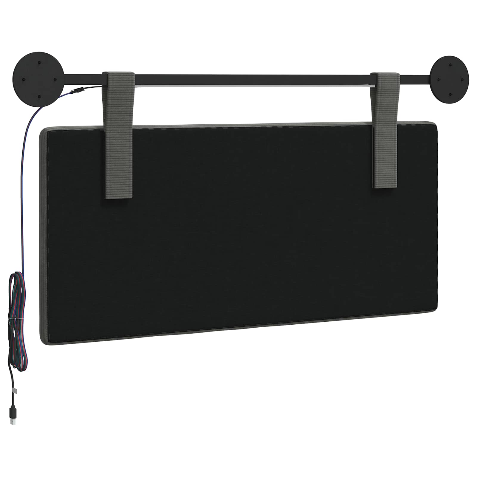 Viseće uzglavlje kreveta Tamnosiva Kordura tekstil