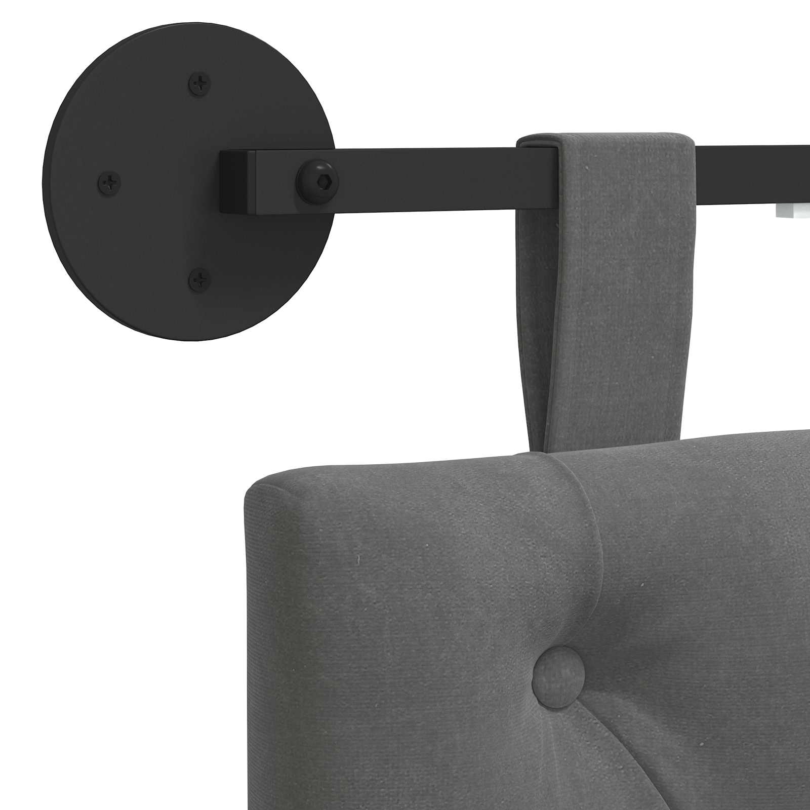 Viseće uzglavlje kreveta S LED svjetlom Tamnosiva Baršun