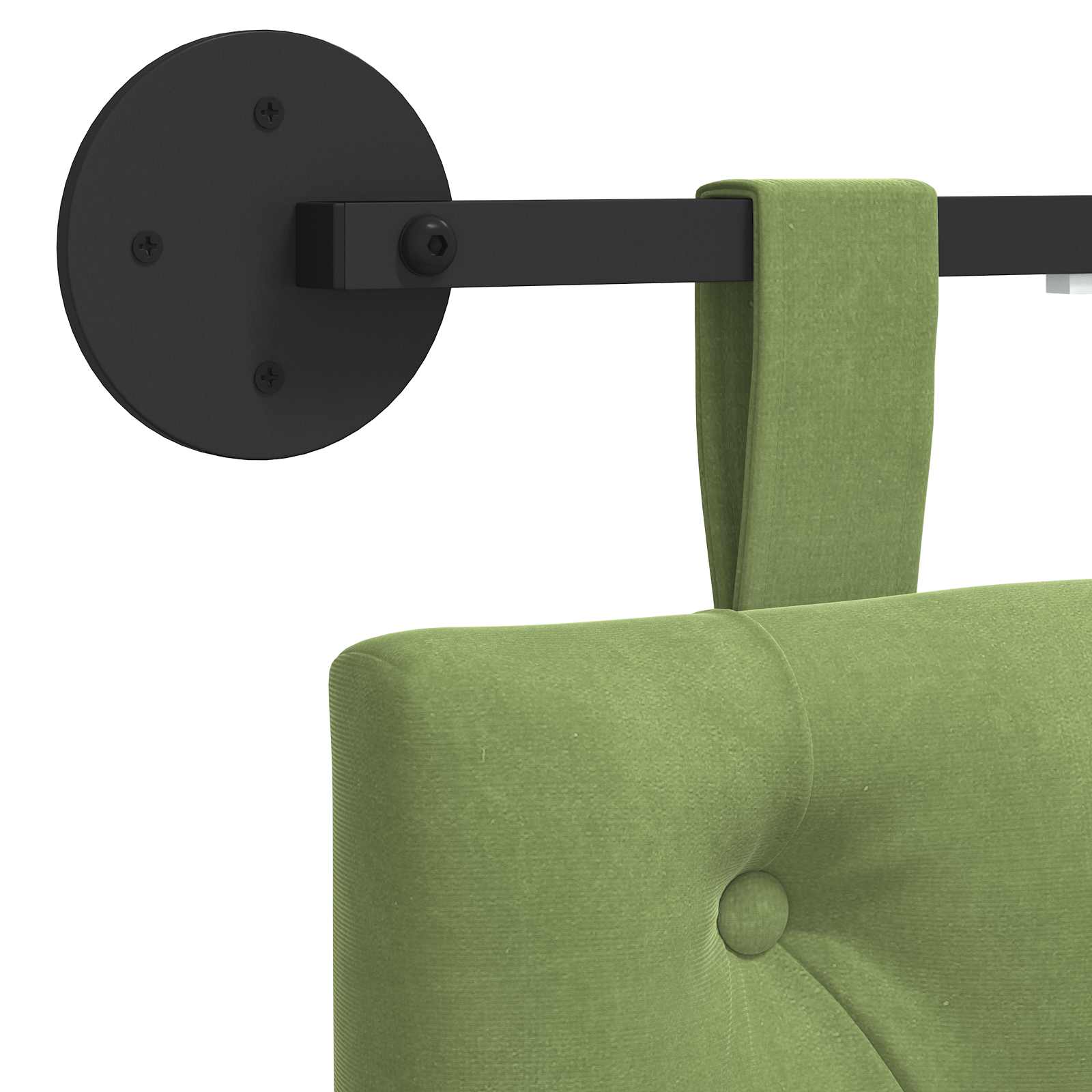 Viseće uzglavlje kreveta S LED svjetlom Svijetlo zelena Baršun