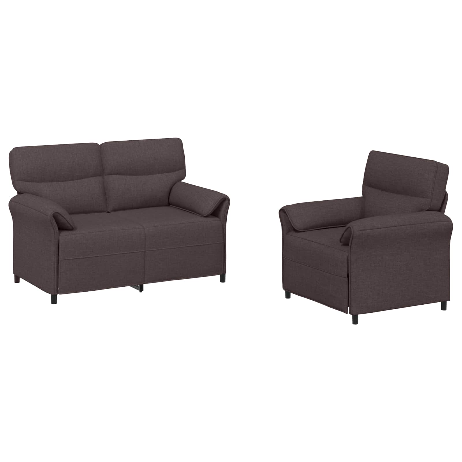Set sofe 2 kom. Tamno smeđa Tkanina