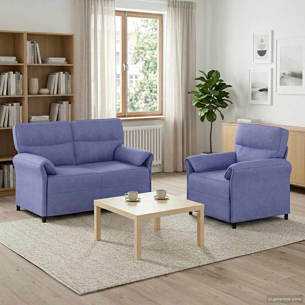 Set sofe 2 kom. Traper plava Tkanina