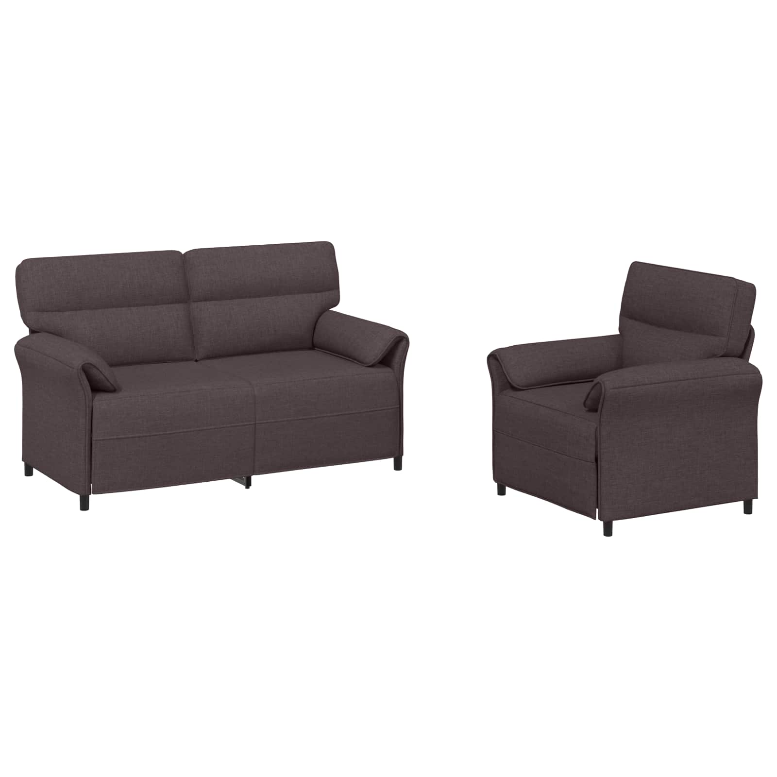 Set sofe 2 kom. Tamno smeđa Tkanina