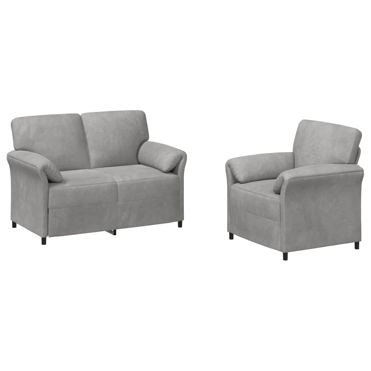 Set sofe 2 kom. Svjetlosiva Baršun