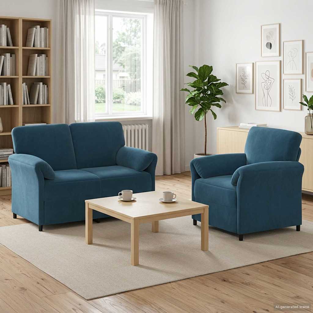 Set sofe 2 kom. Plava Baršun