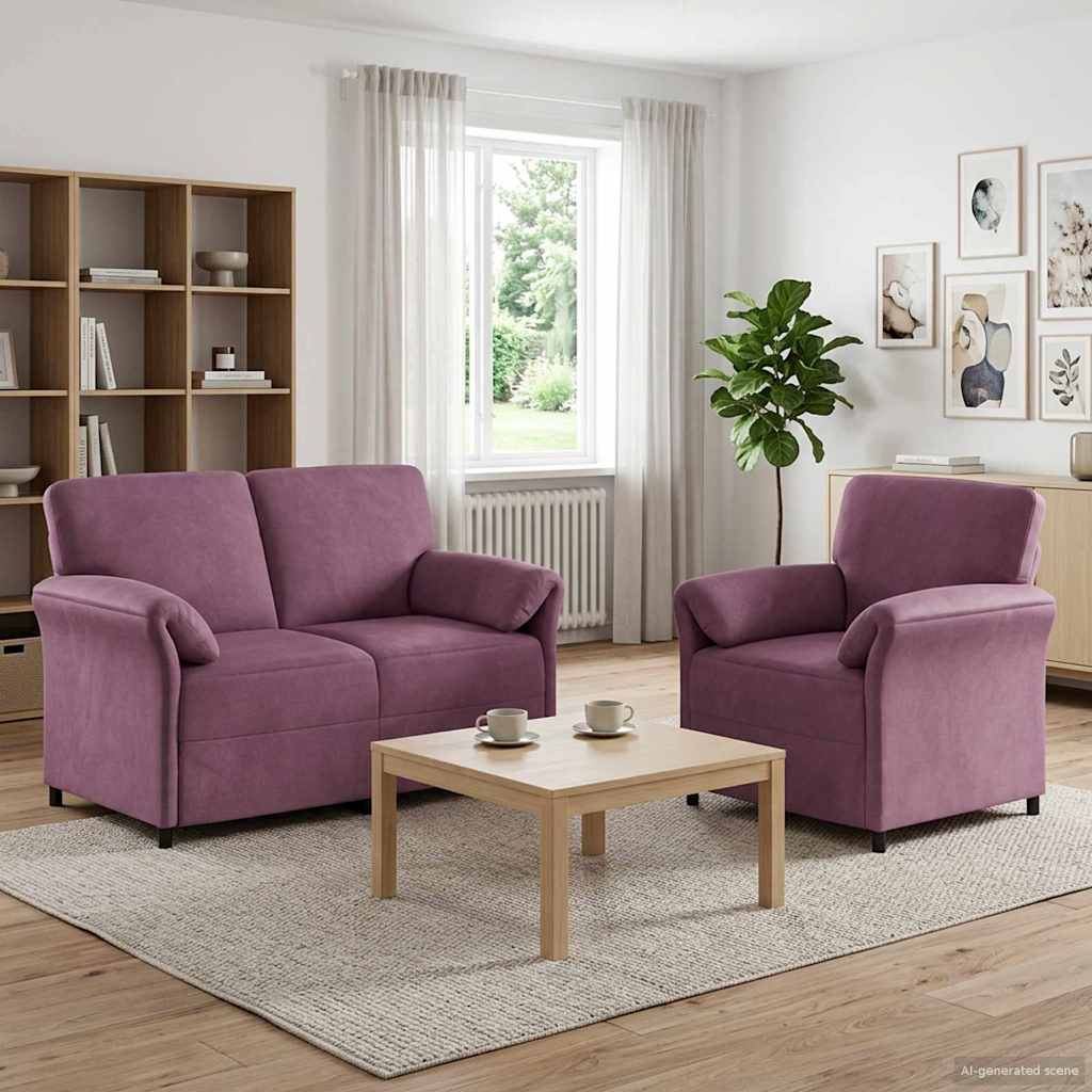 Set sofe 2 kom. Ljubičasta Baršun