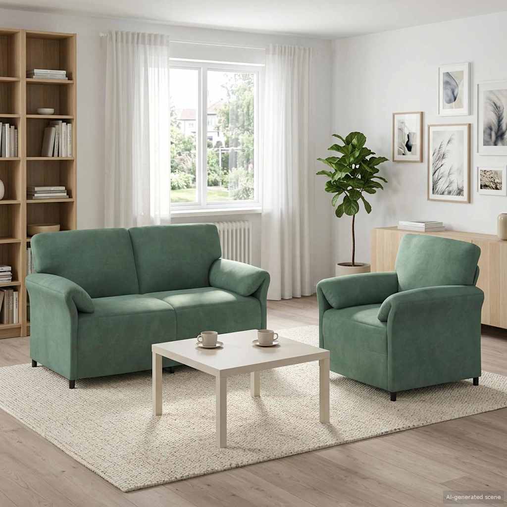 Set sofe 2 kom. Morska zelena Baršun