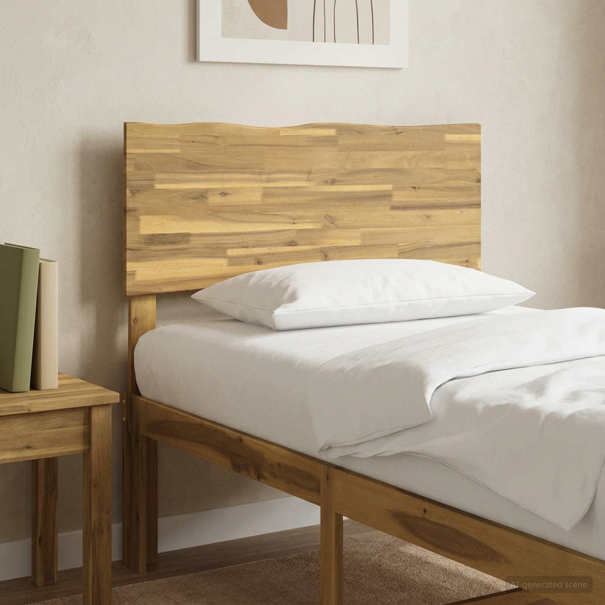 Uzglavlje s prirodnim rubom ROSTOCK Bijela 80 cm