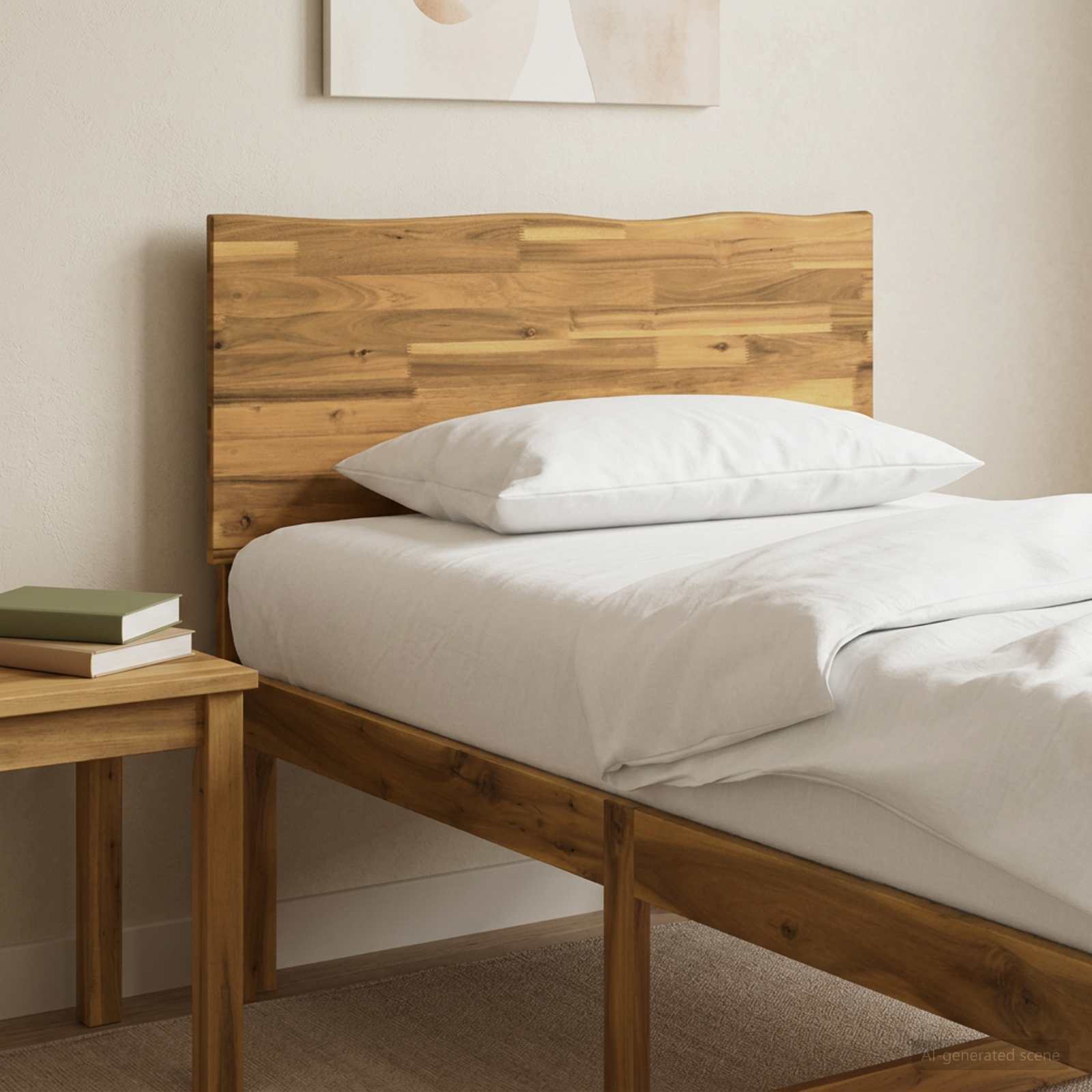 Uzglavlje s prirodnim rubom ROSTOCK Bijela 80 cm
