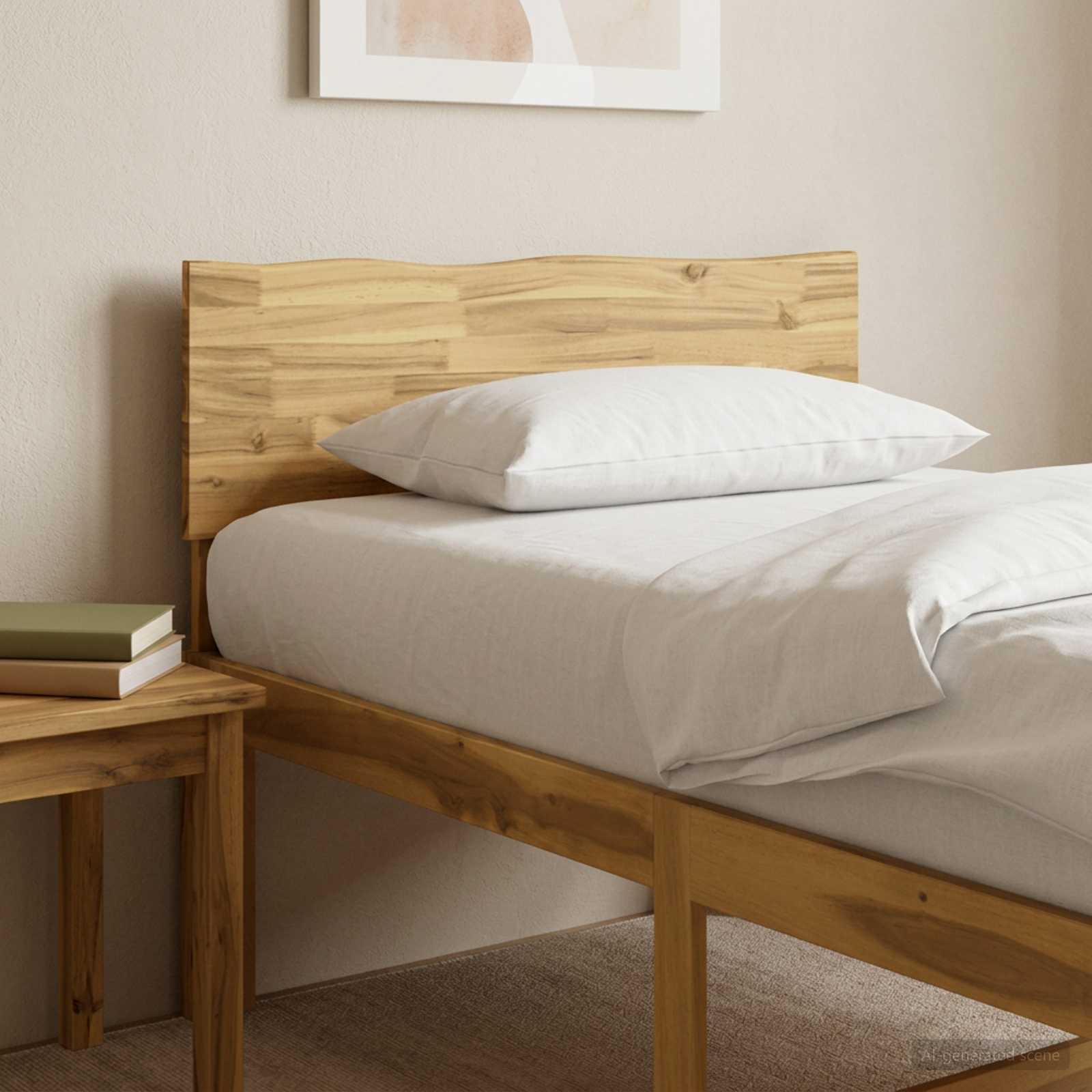 Uzglavlje s prirodnim rubom ROSTOCK Bijela 80 cm