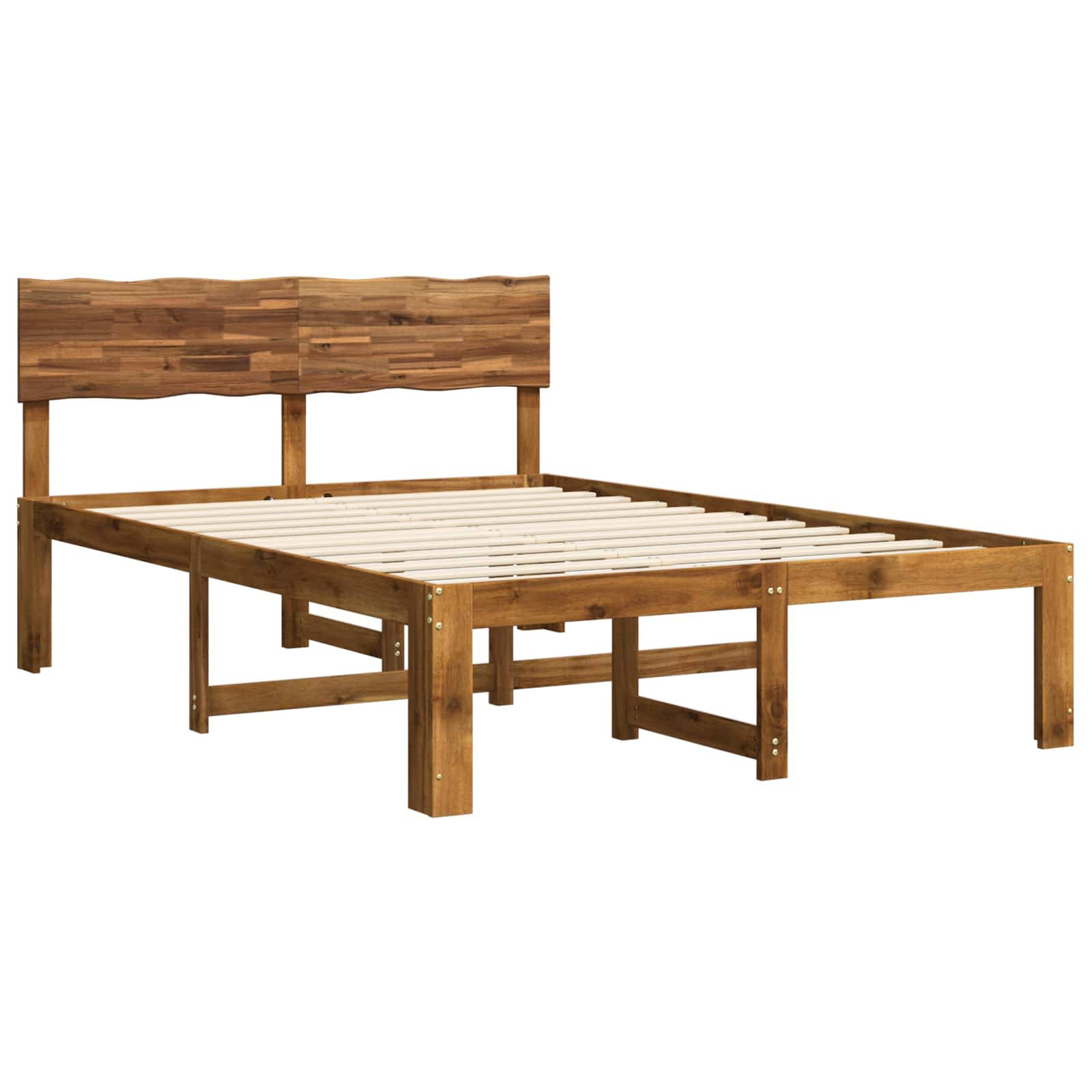 Krevetni okvir s uzglavljem ROSTOCK Prirodna 135 x 190 cm
