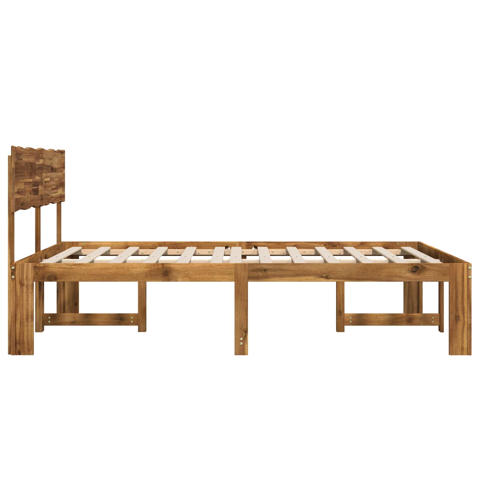 Krevetni okvir s uzglavljem ROSTOCK Prirodna 135 x 190 cm