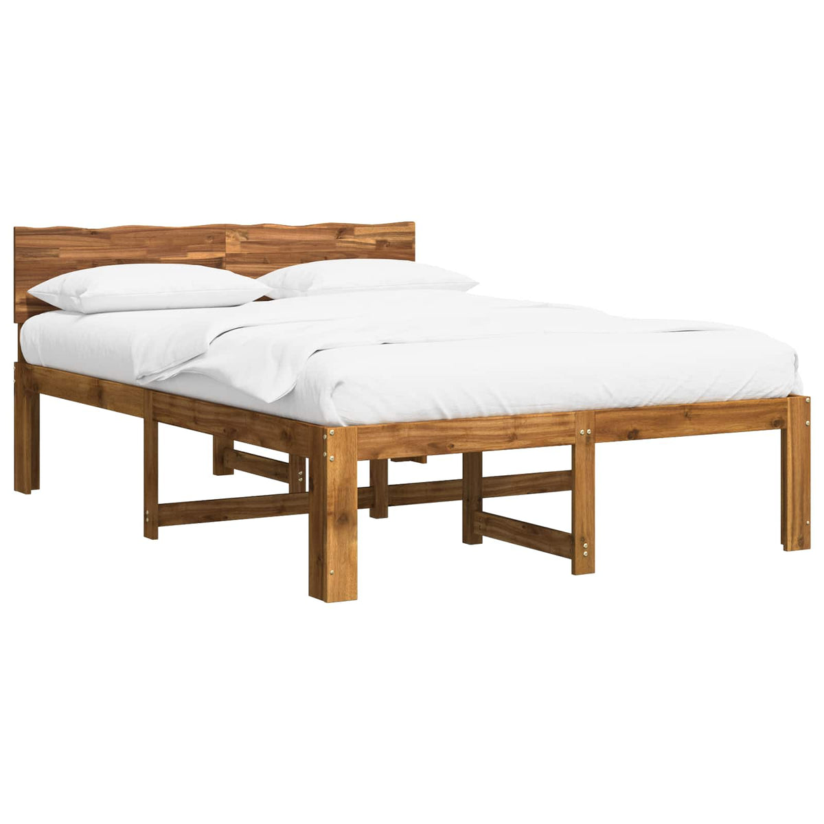 Krevetni okvir s uzglavljem ROSTOCK Prirodna 135 x 190 cm