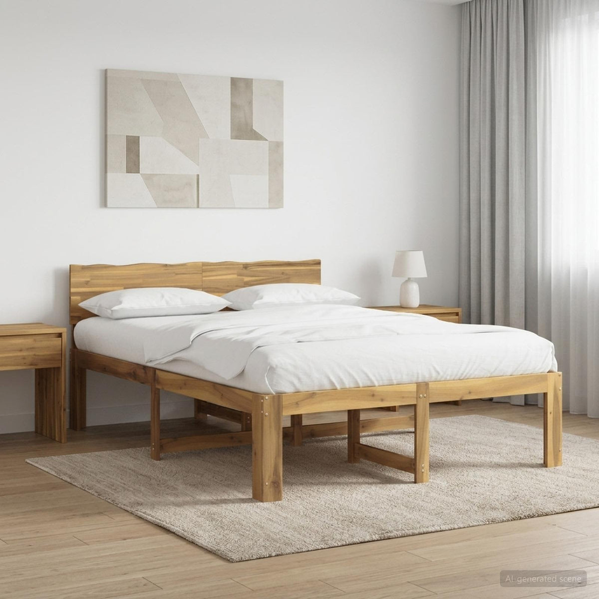 Krevetni okvir s uzglavljem ROSTOCK Bijela 120 x 200 cm