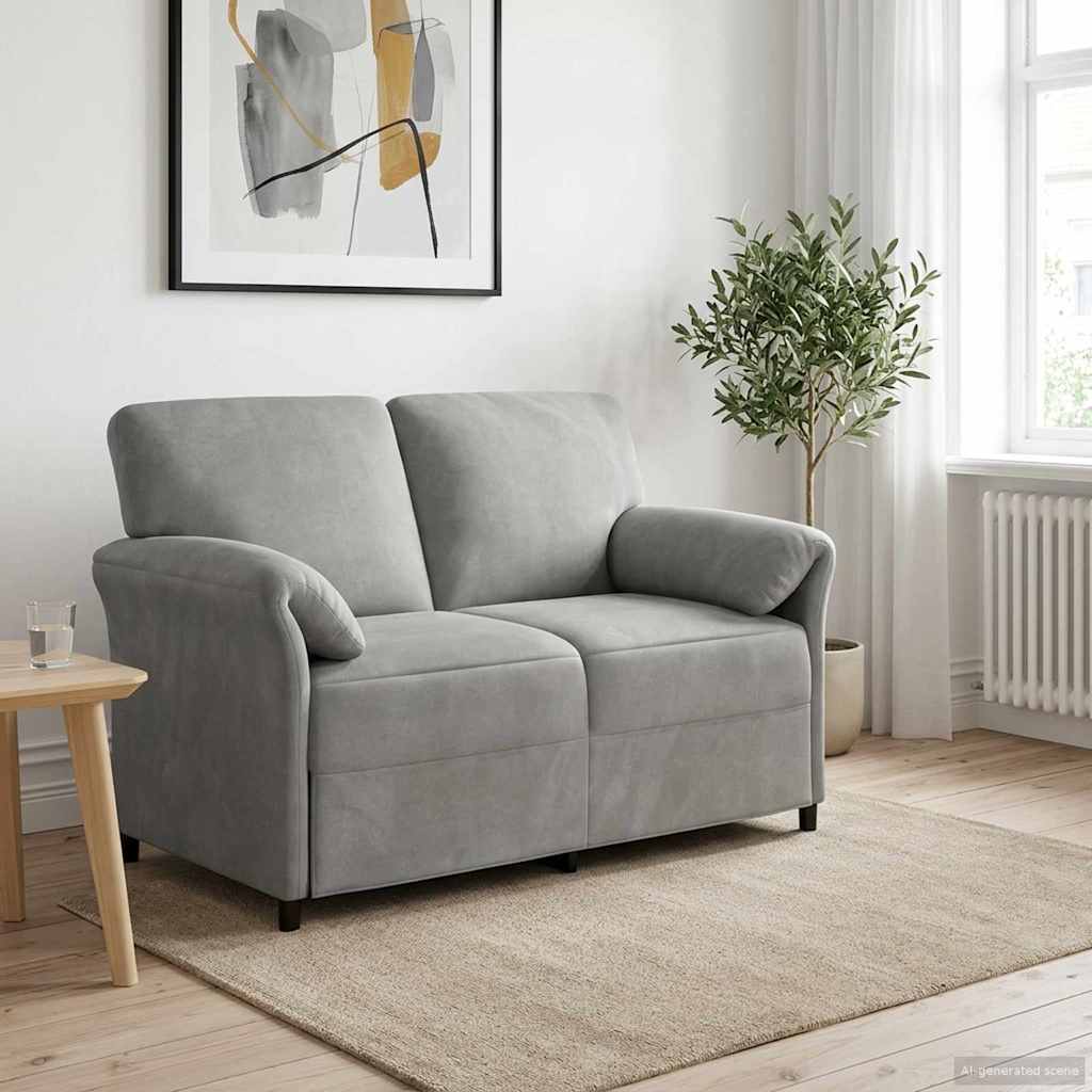 Sofa za dvije osobe Svjetlosiva 138 x 83 x 95 cm Baršun