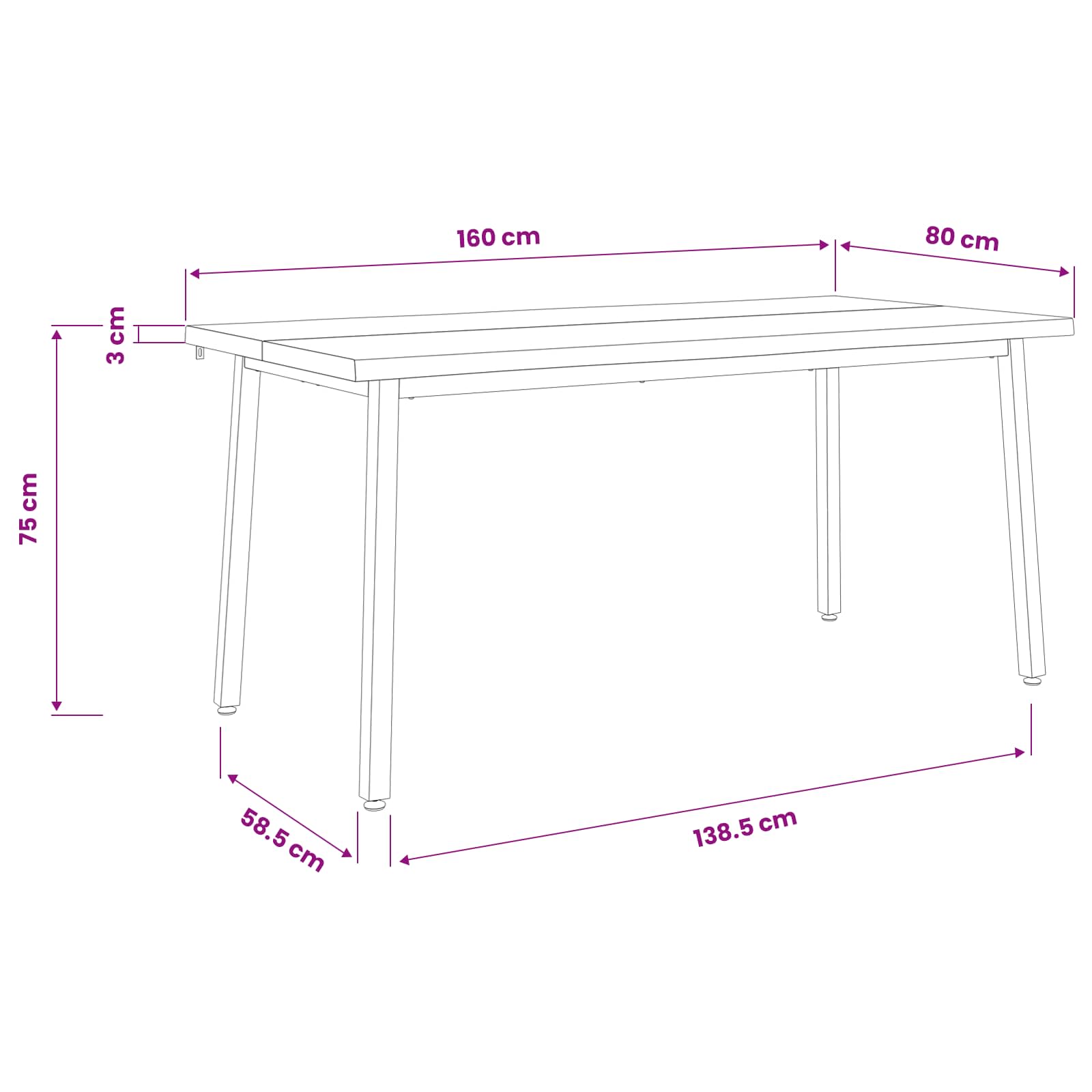 Stol za blagovanje s prirodnim rubom 160 x 80 x 75 cm Prirodna