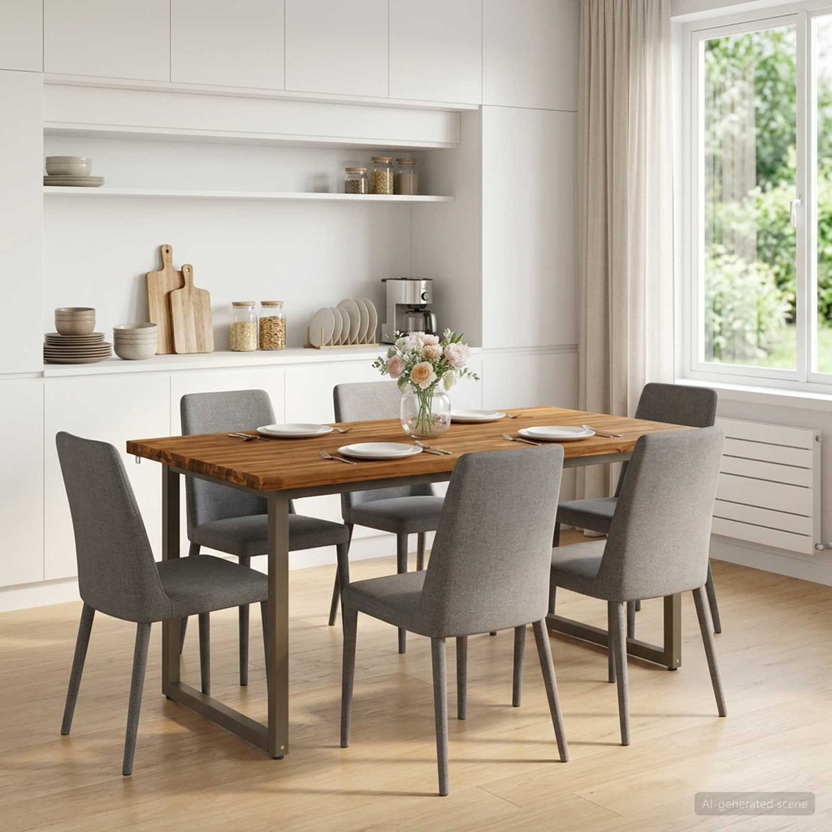 Kvadratni blagovaonski stol 160 x 70 x 75 cm Prirodna