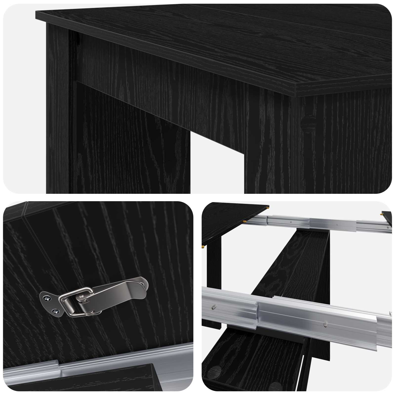 Blagovaonski stol 240 x 85 x 75 cm Konstruirano drvo Crni hrast