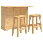 Set kuhinjskog otoka Corona 3 pcs Medeni vosak Masivna borovina