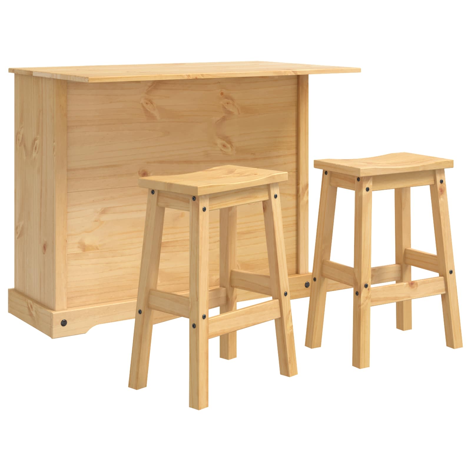 Set kuhinjskog otoka Corona 3 pcs Medeni vosak Masivna borovina