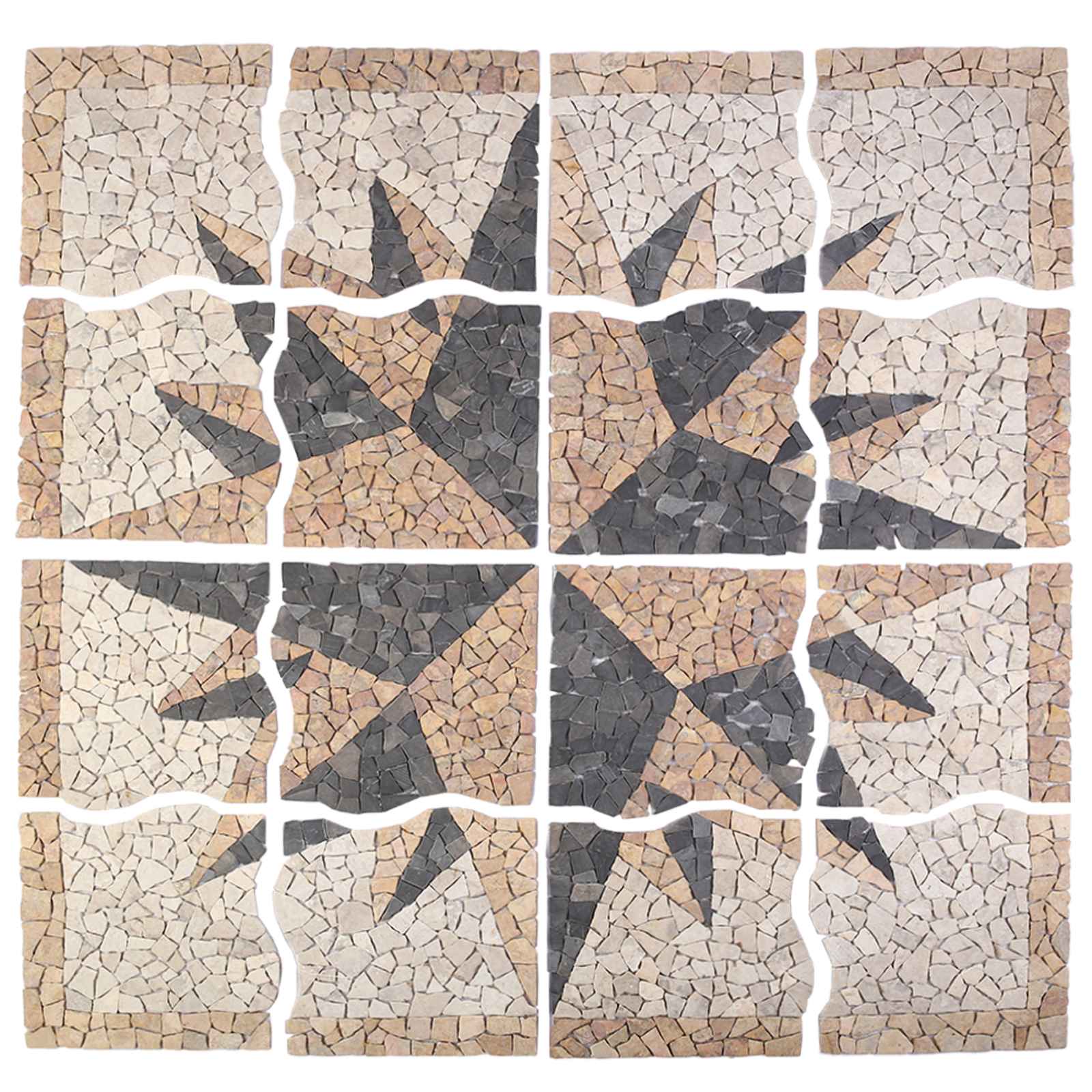Mozaik pločice uzorka vjetra Šareni 120 x 120 cm Mramor