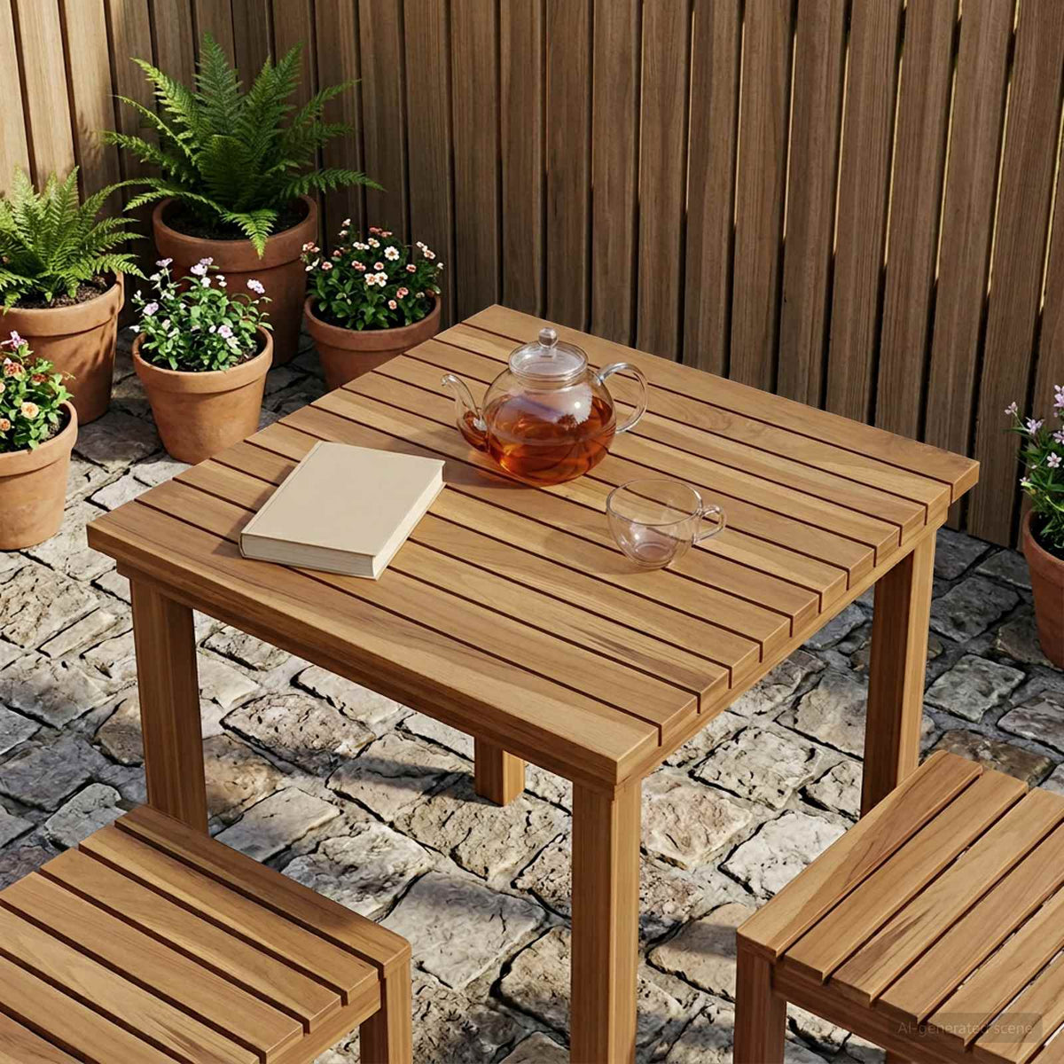 Gornji dio stola 50 x 50 x 3,5 cm Četvrtasti Čvrsto teak drvo