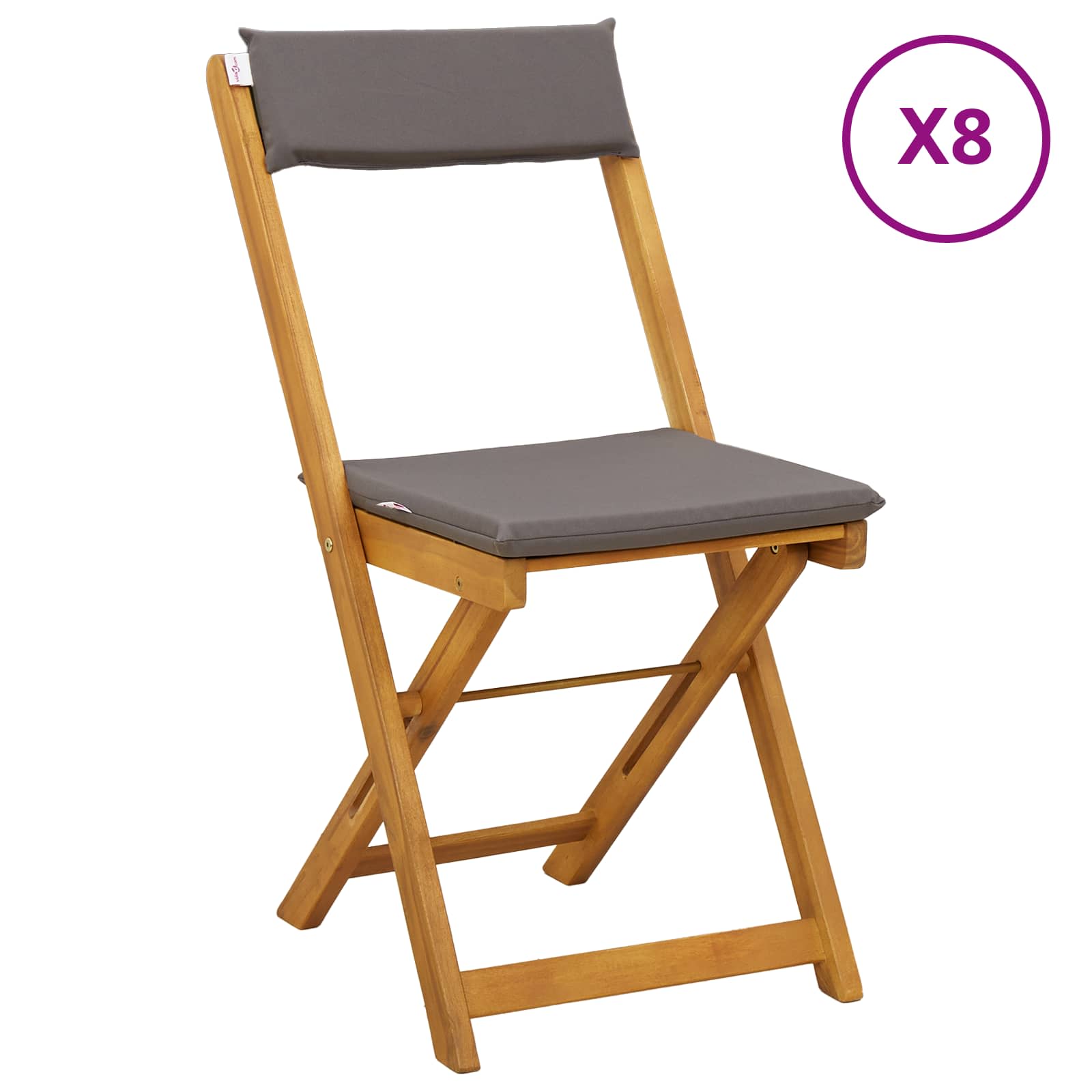 Vanjske bistro stolice 8 pcs Tamnosiva 40 x 53 x 80 cm