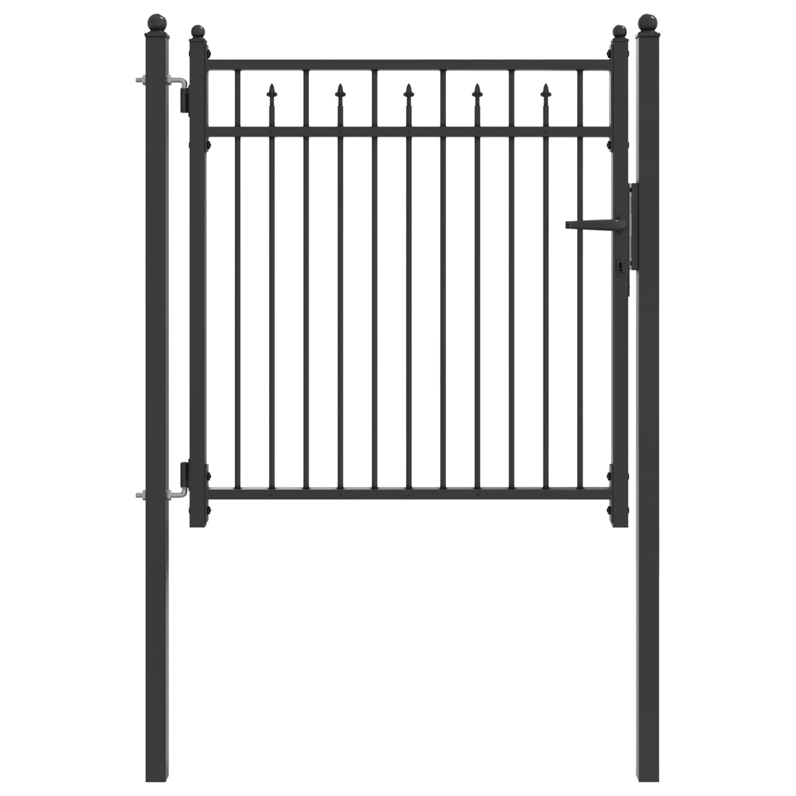 Ogradna vrata BAARLO 100 x 100 cm Metal Crna Može se zaključati