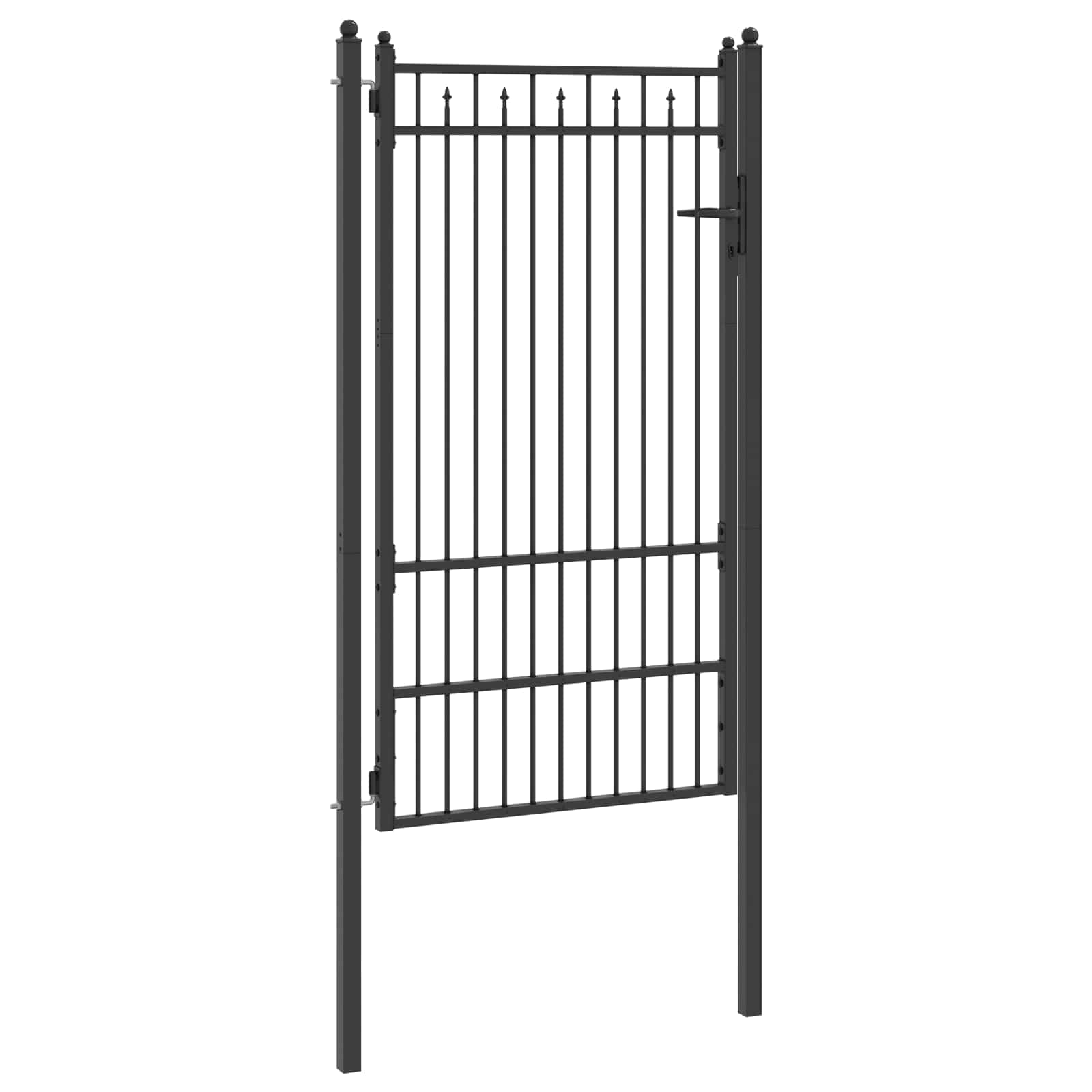 Ogradna vrata BAARLO 100 x 175 cm Metal Crna Može se zaključati