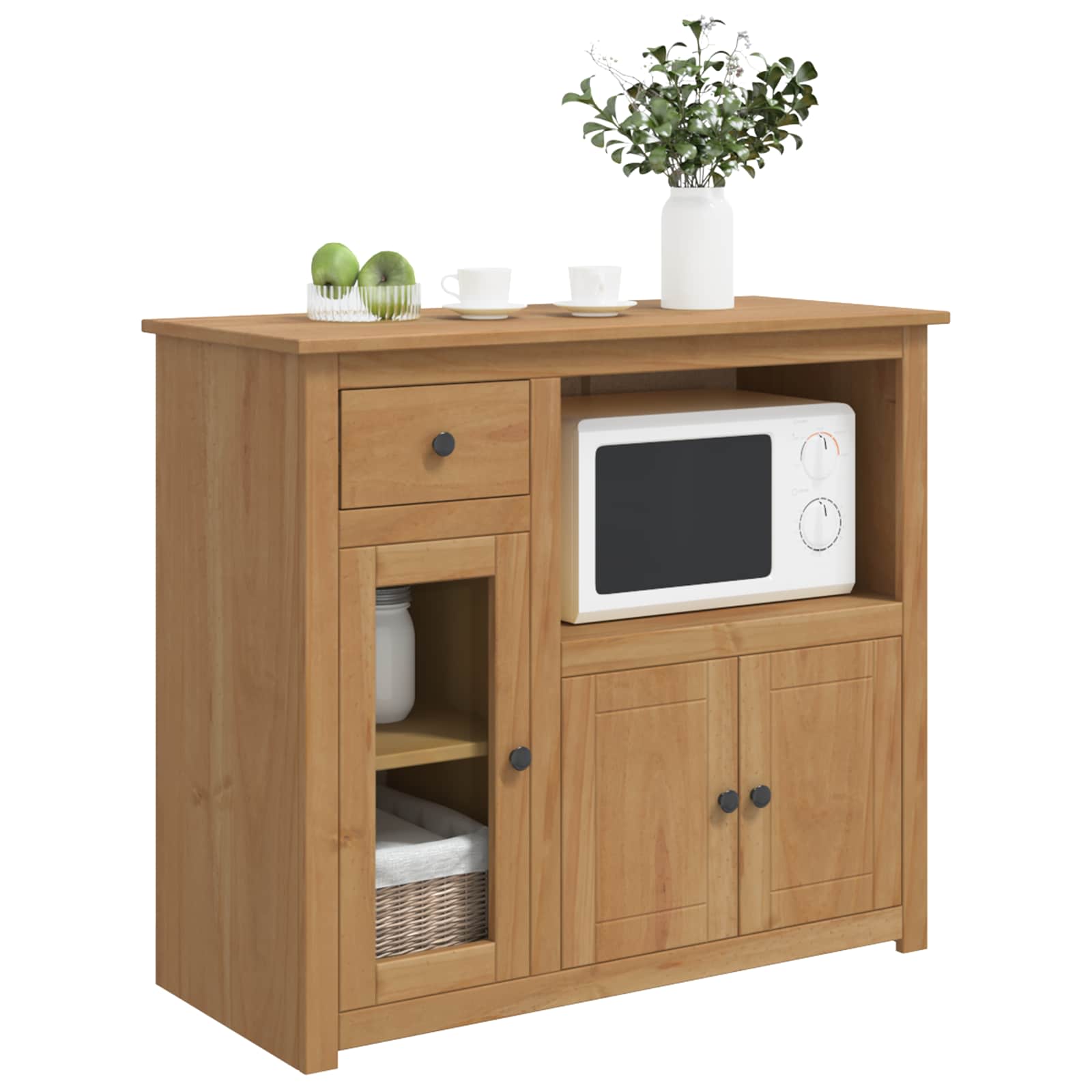 Mikrovalna Komoda PANAMA Medeni vosak 99.5 x 44 x 86.5 cm