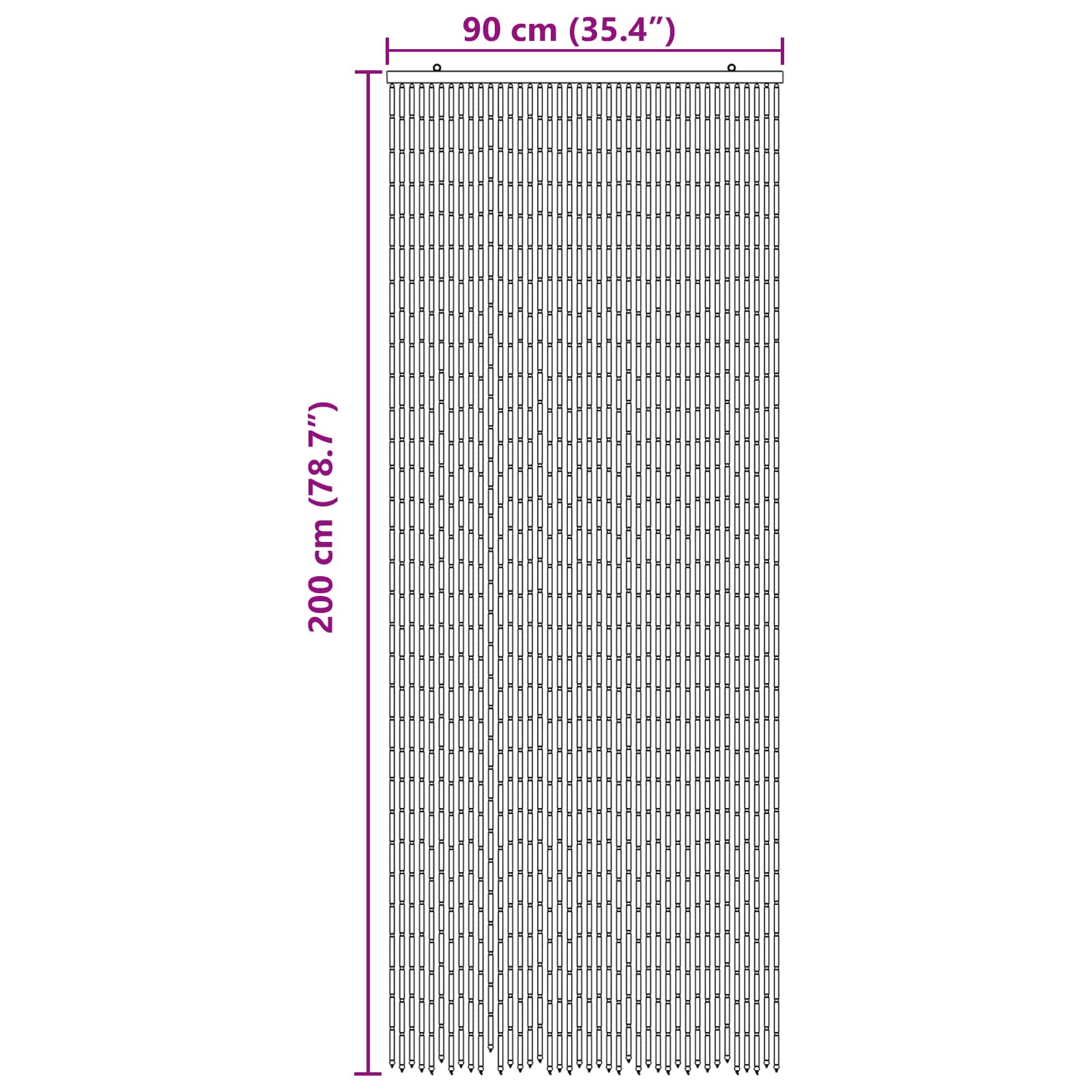 Zavjesa za vrata protiv insekata višebojna 90 x 200 cm Bambus