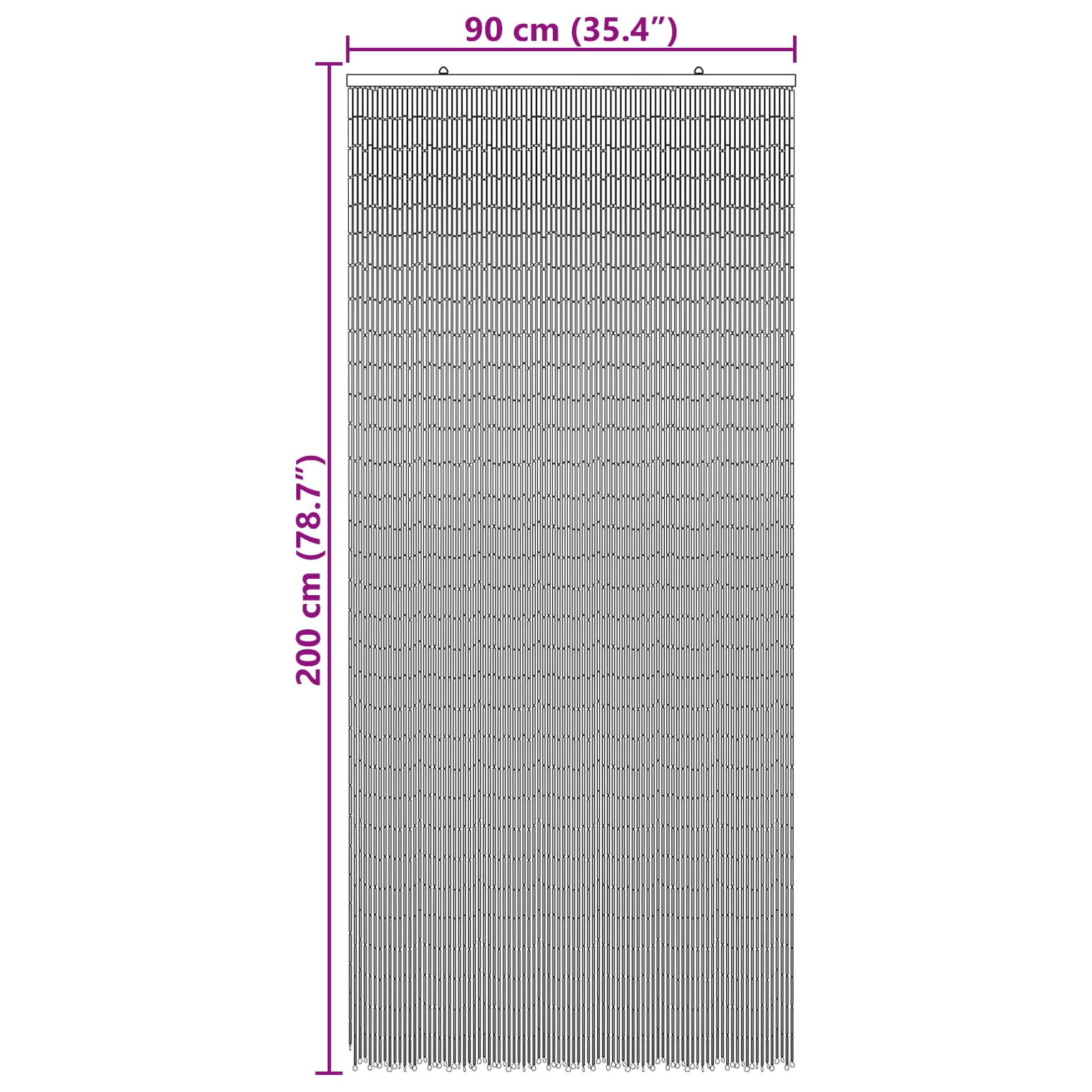 Zavjesa za vrata protiv insekata višebojna 200 x 90 cm Bambus