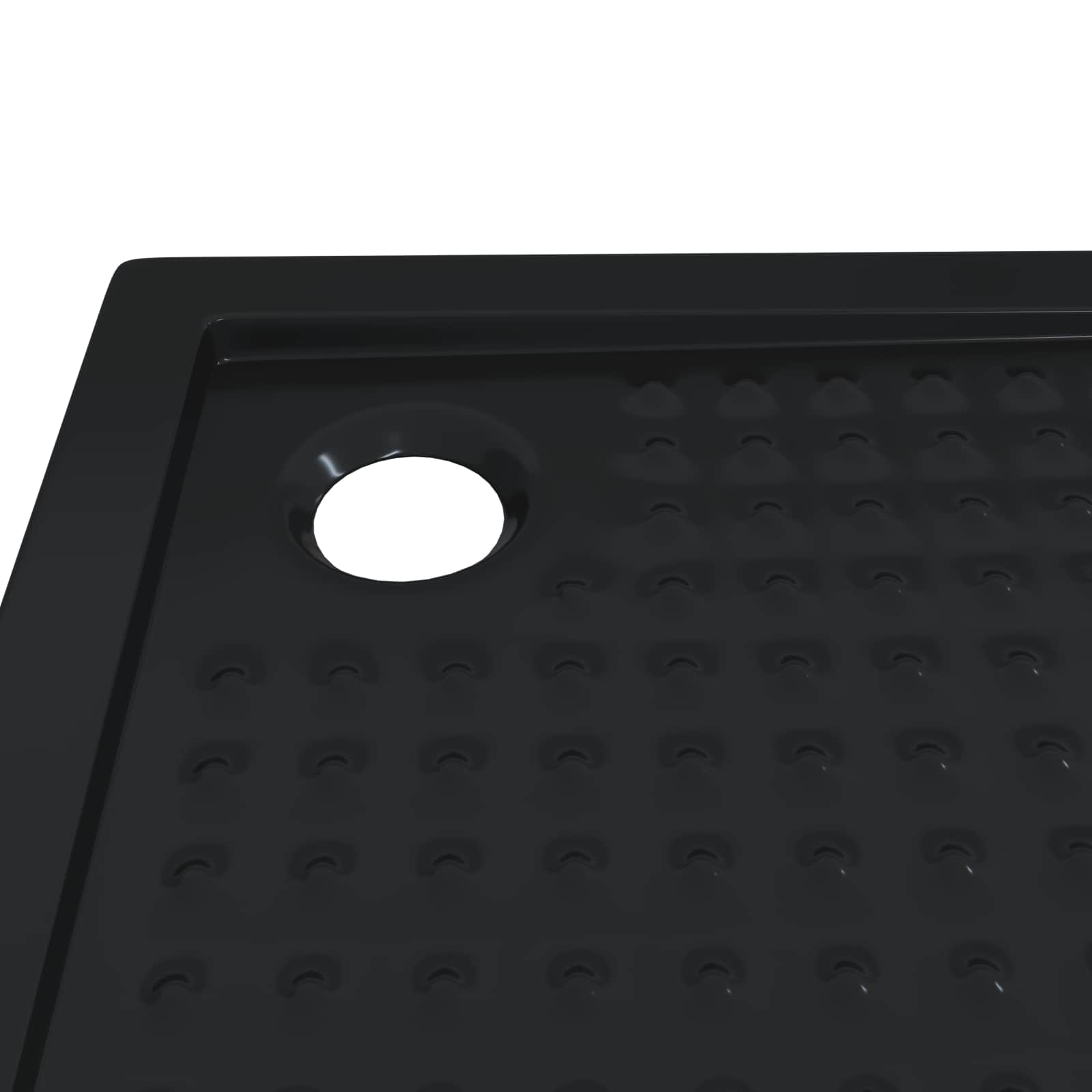 Podloga za tuš s točkicama 80 x 80 x 4 cm ABS Crna