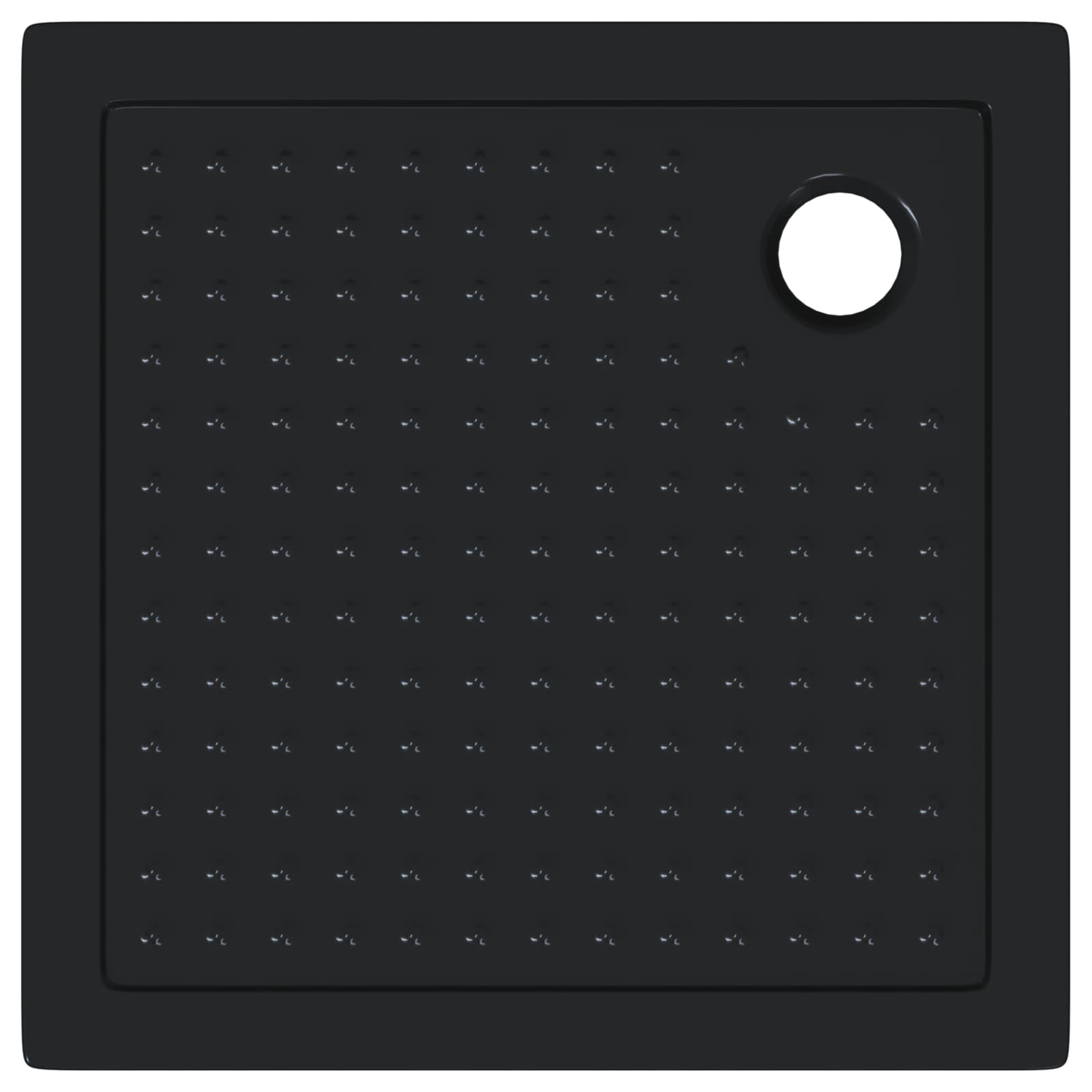 Podloga za tuš s točkicama 80 x 80 x 4 cm ABS Crna