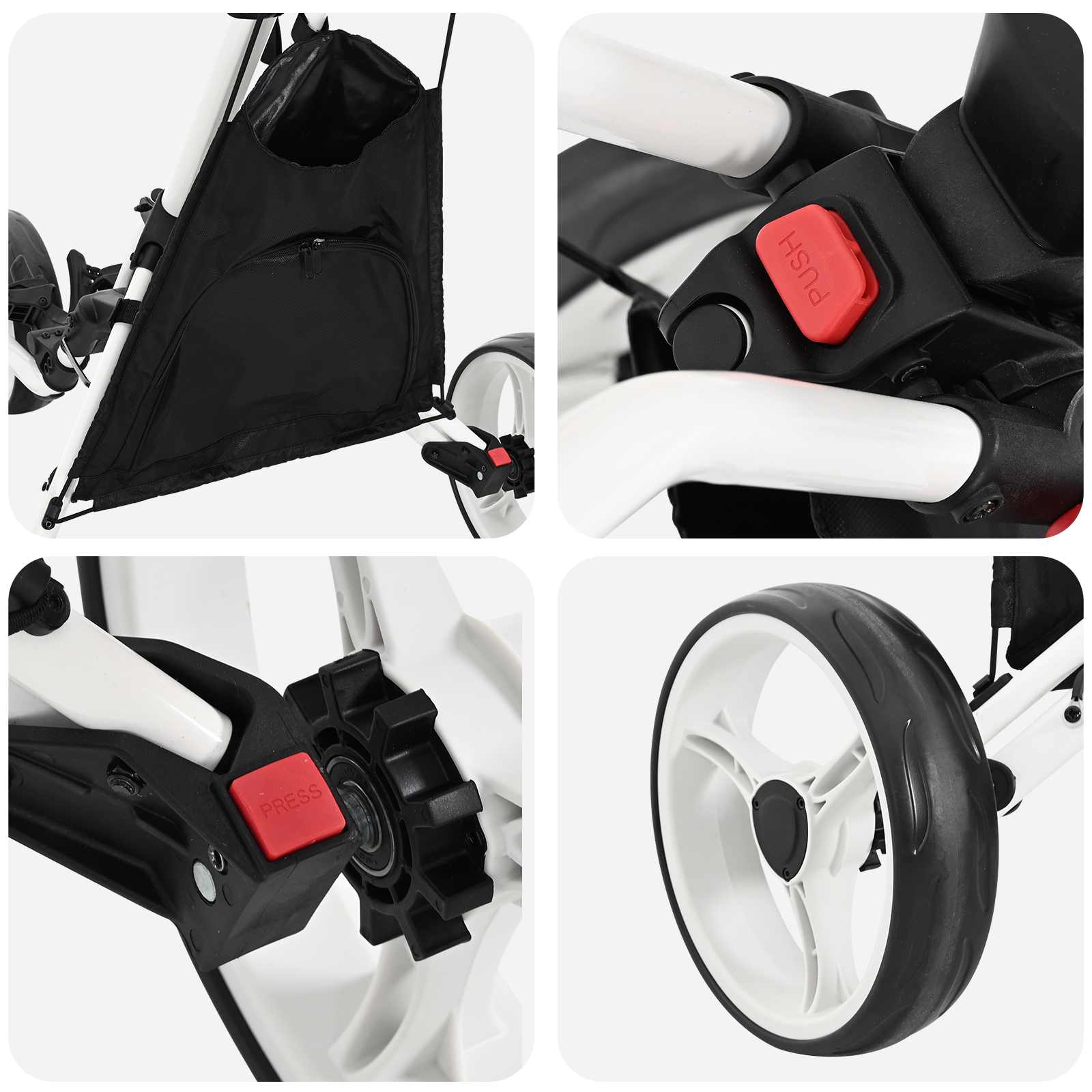 Golf Trolej Crna i bijela 100 x 69 x 114 cm Aluminij