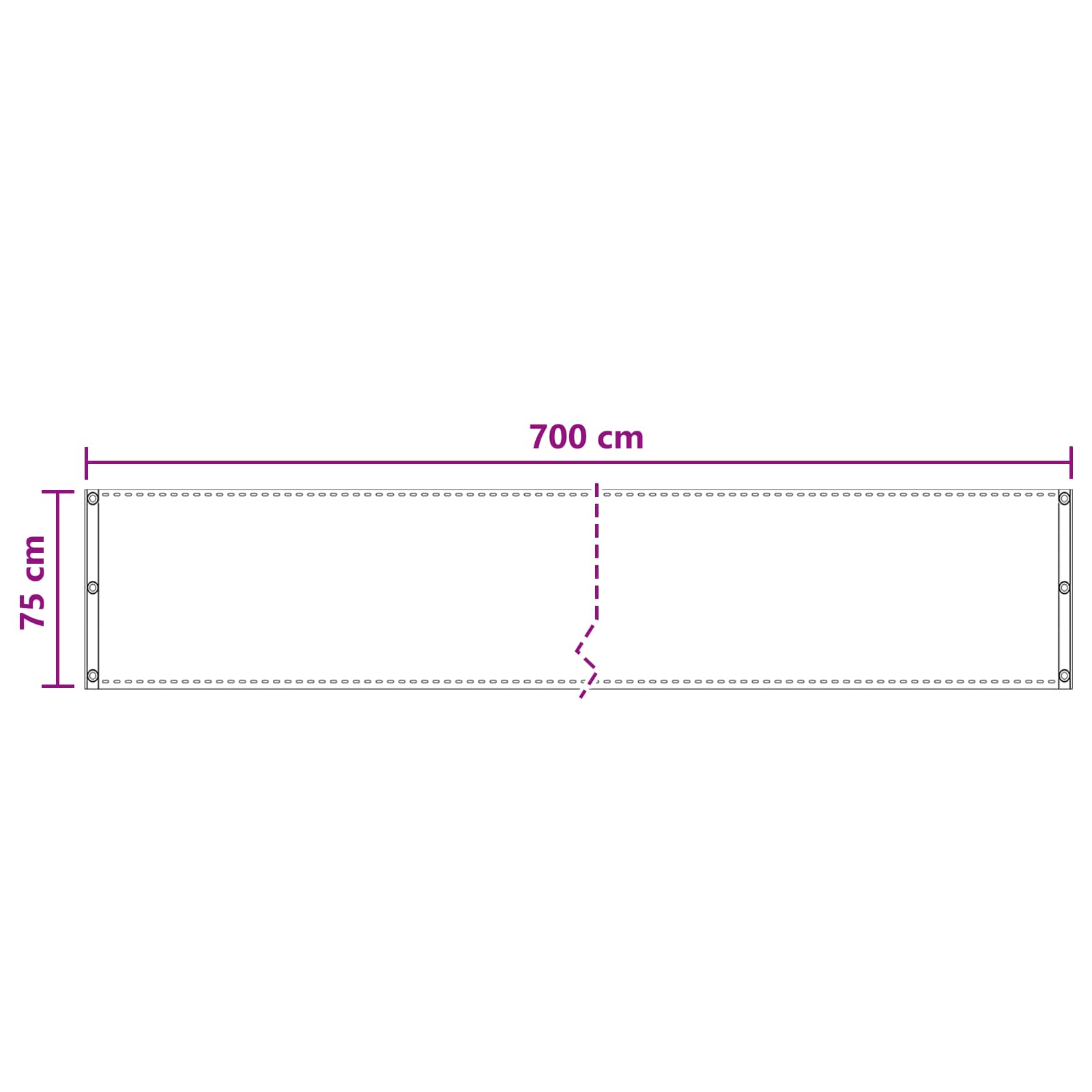 Balcony ekran Smeđa 75 x 700 cm HDPE i Aluminij