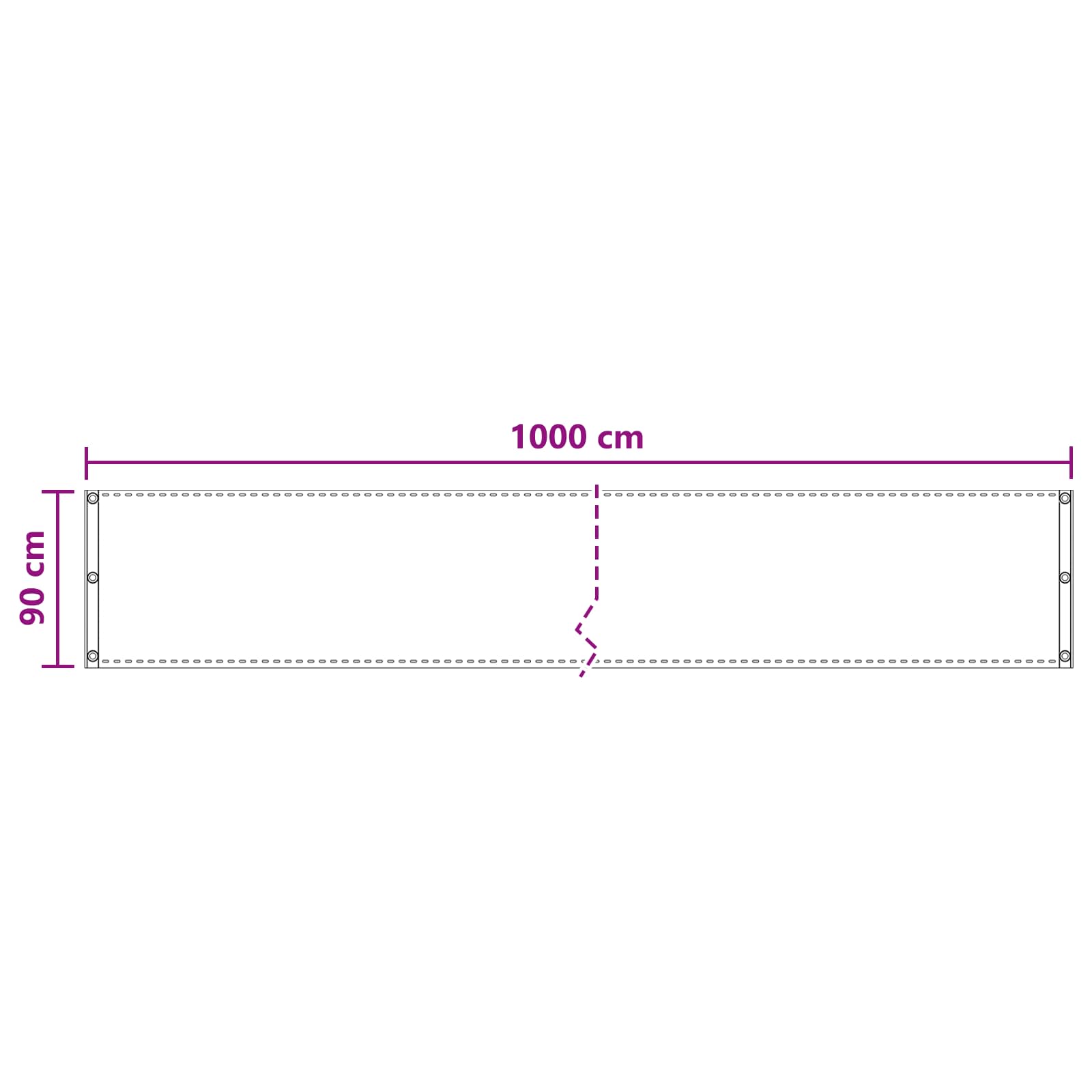 Balcony ekran Smeđa 90 x 1000 cm HDPE i Aluminij