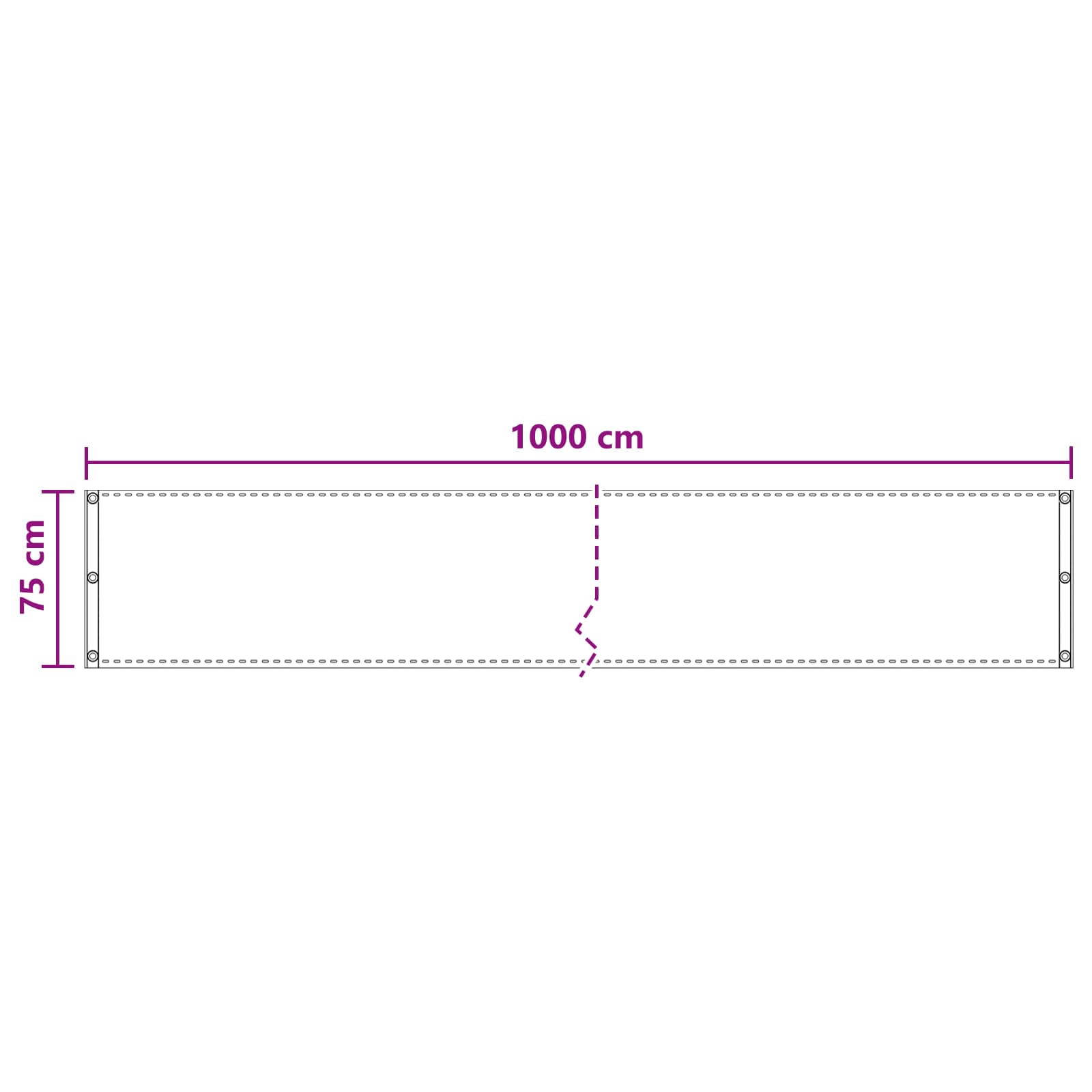 Balcony ekran Krem 75 x 1000 cm HDPE i Aluminij