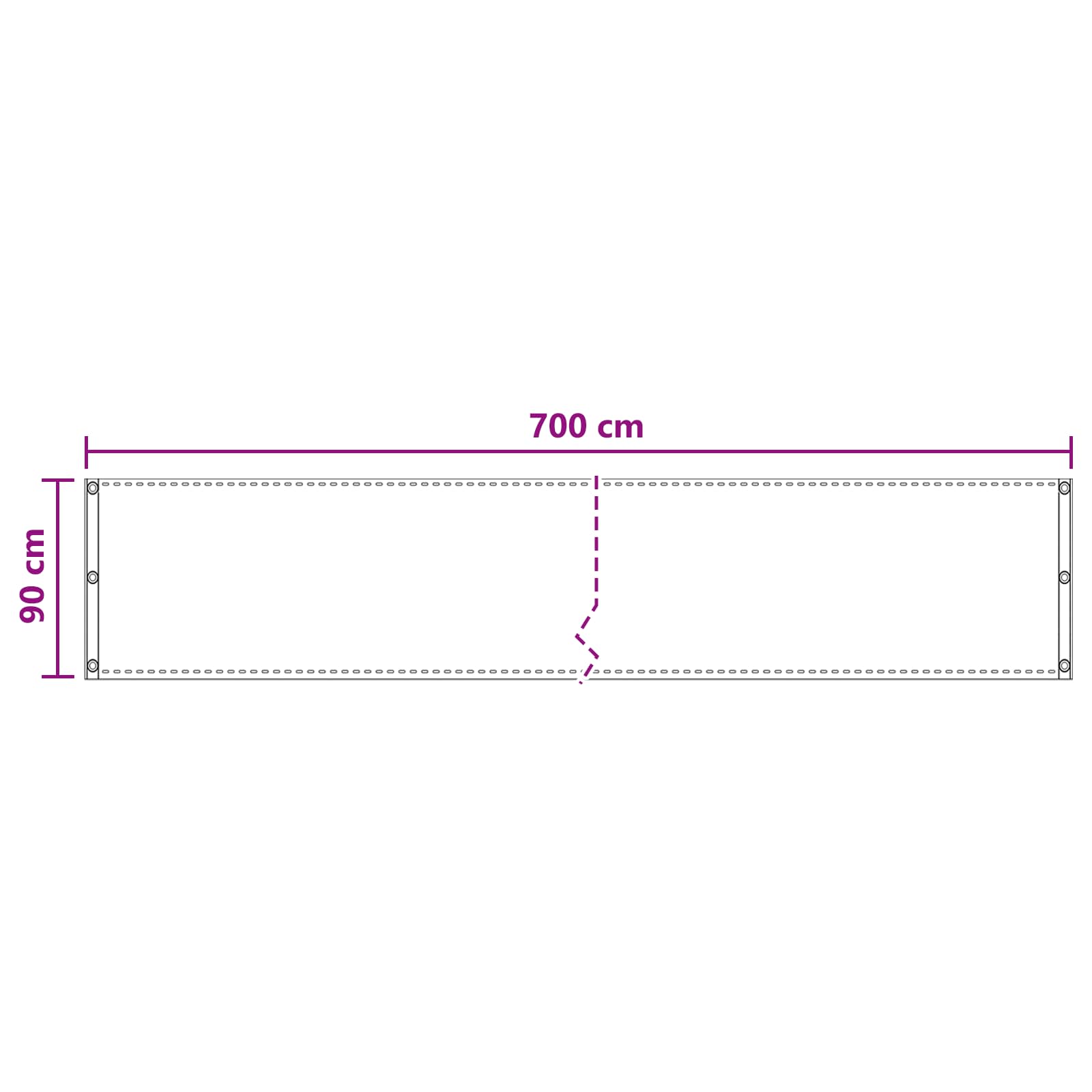 Balcony ekran Pijesak 90 x 700 cm HDPE i Aluminij
