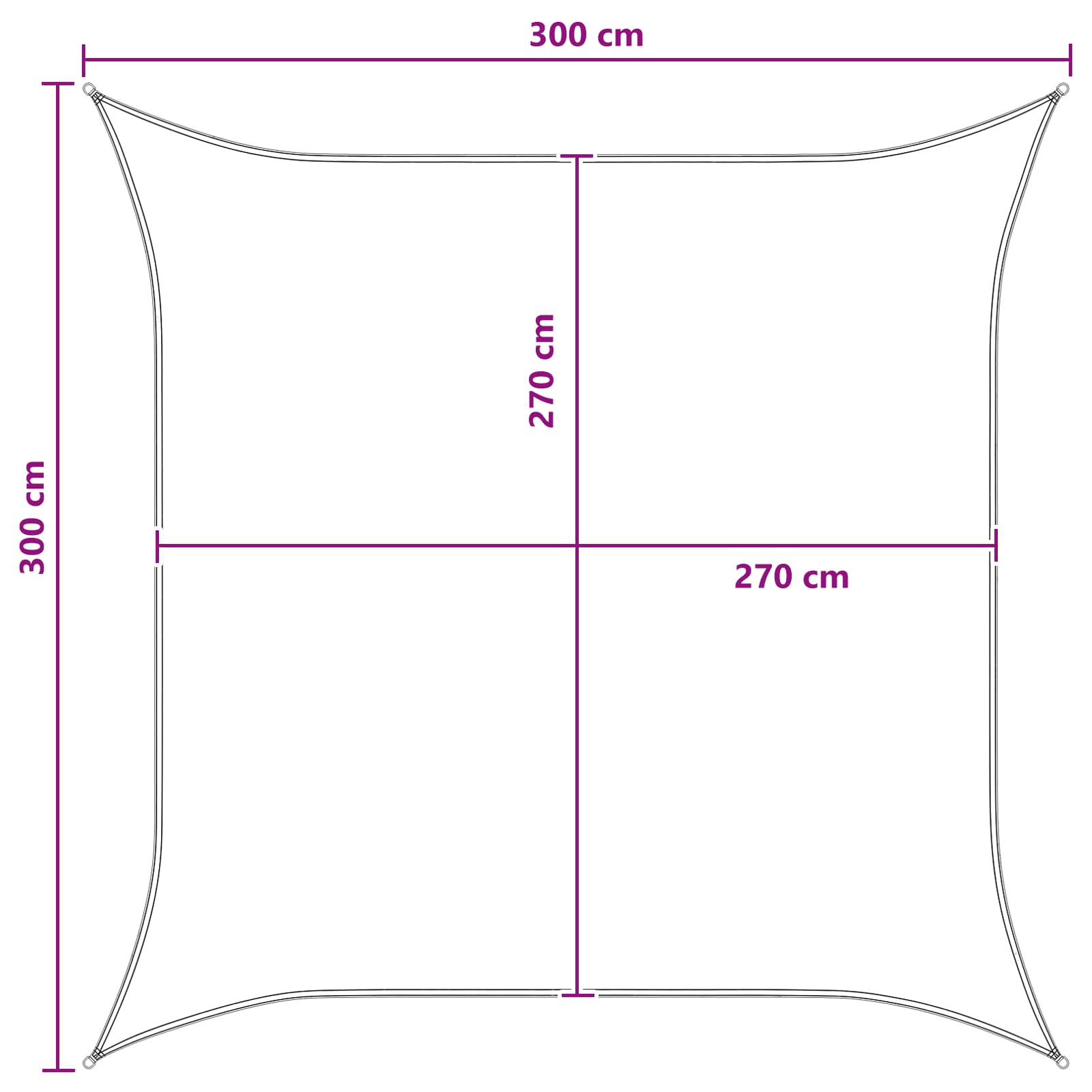 Jedrilica za sunčevu sjenu Antracit i bijelo 3 x 3 m HDPE