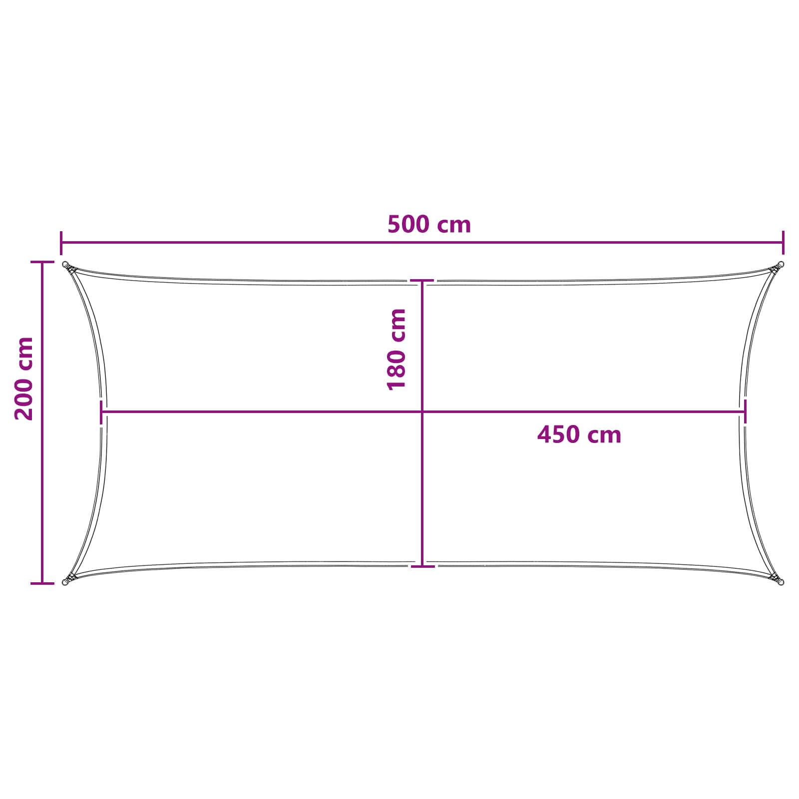 Jedrilica za sunčevu sjenu Antracit i bijelo 2 x 5 m HDPE