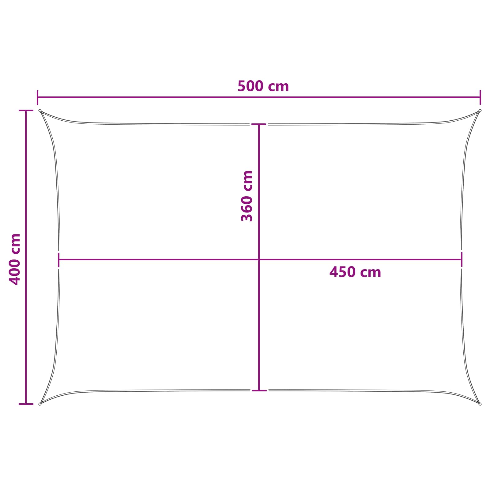 Jedrilica za sunčevu sjenu Antracit i bijelo 4 x 5 m HDPE
