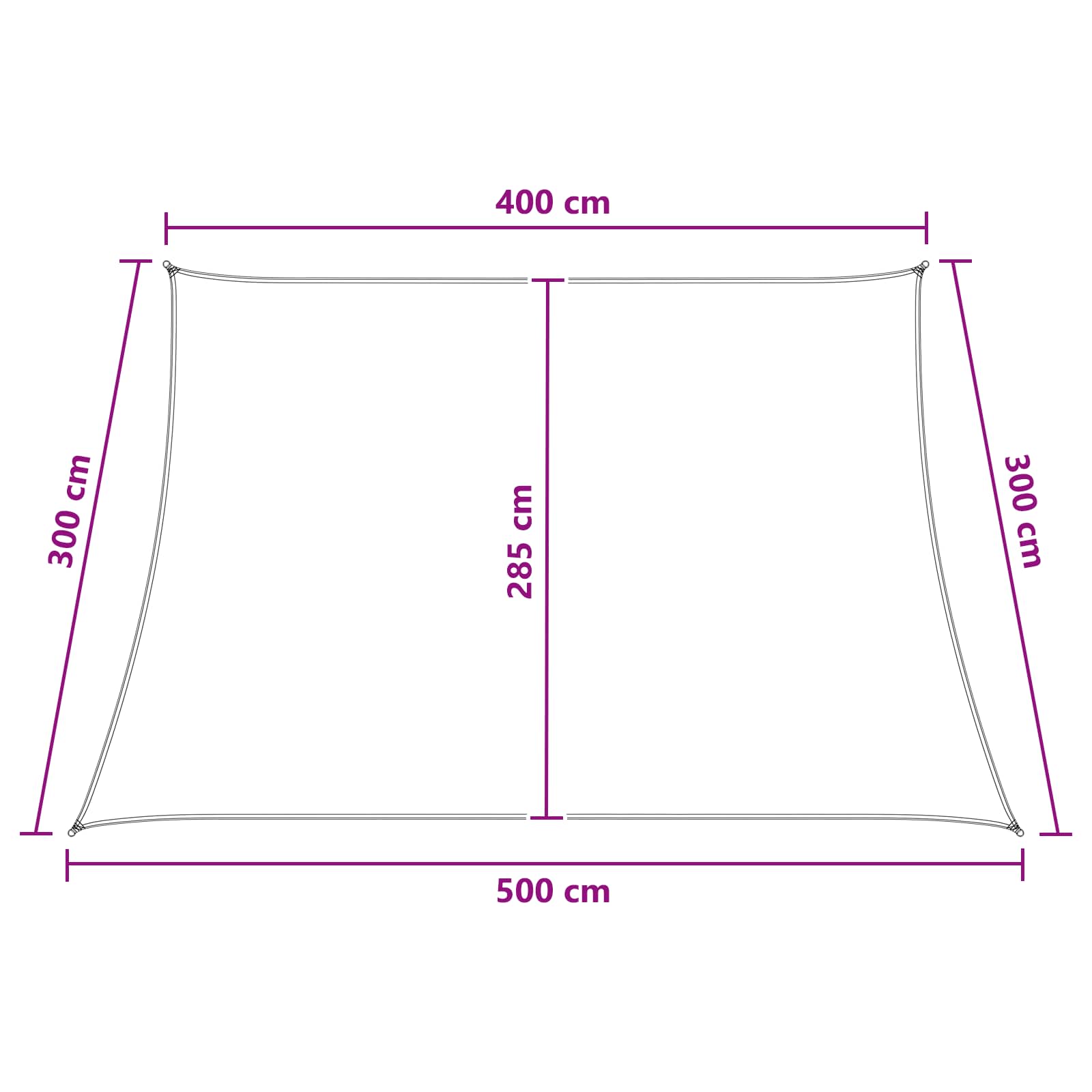 Jedrilica za sunčevu sjenu Antracit i bijelo 4 / 5 x 3 m HDPE