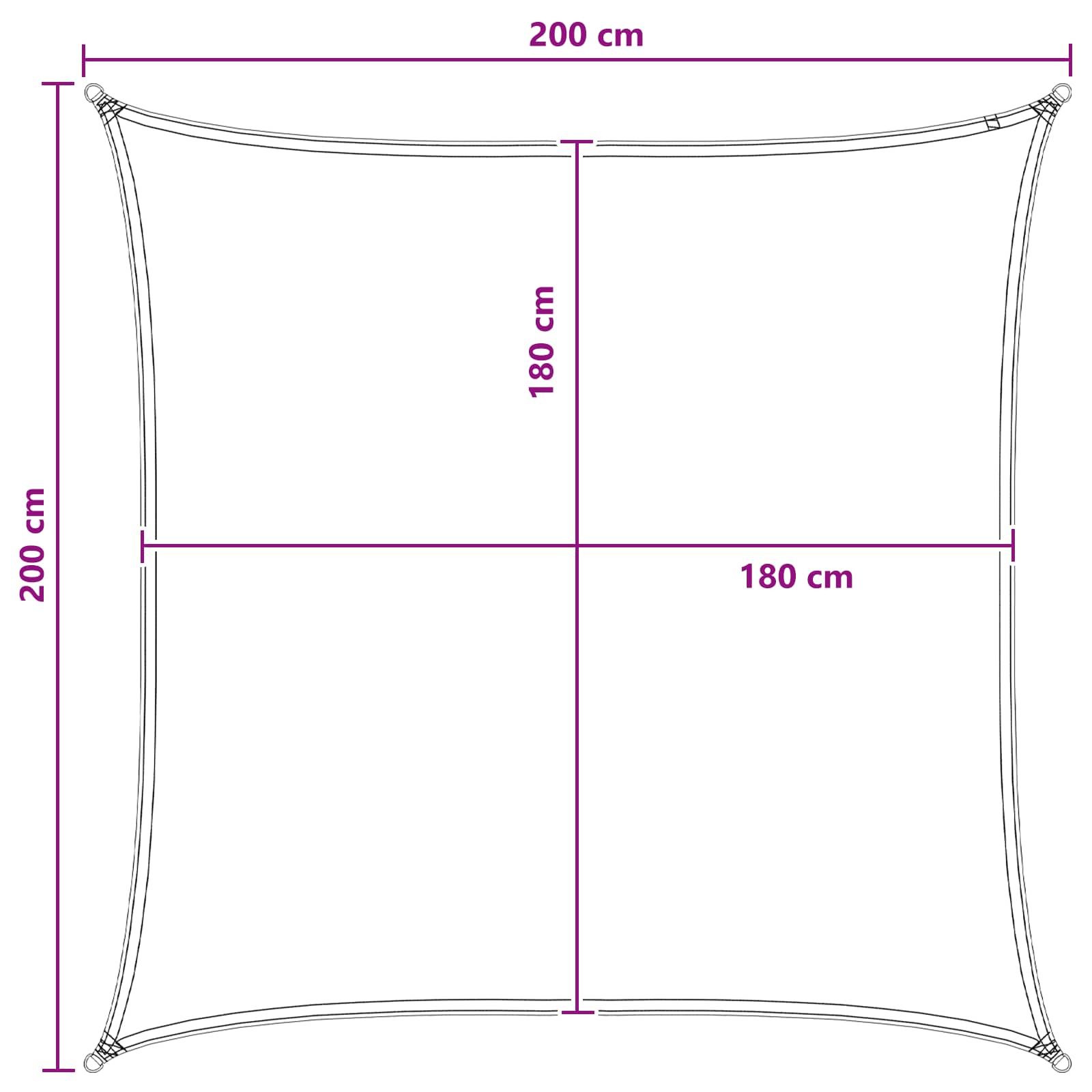 Jedrilica za sunčevu sjenu Žuta i bijela 2 x 2 m HDPE