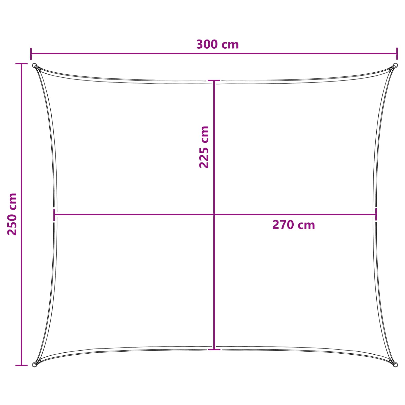 Jedrilica za sunčevu sjenu Žuta i bijela 2,5 x 3 m HDPE