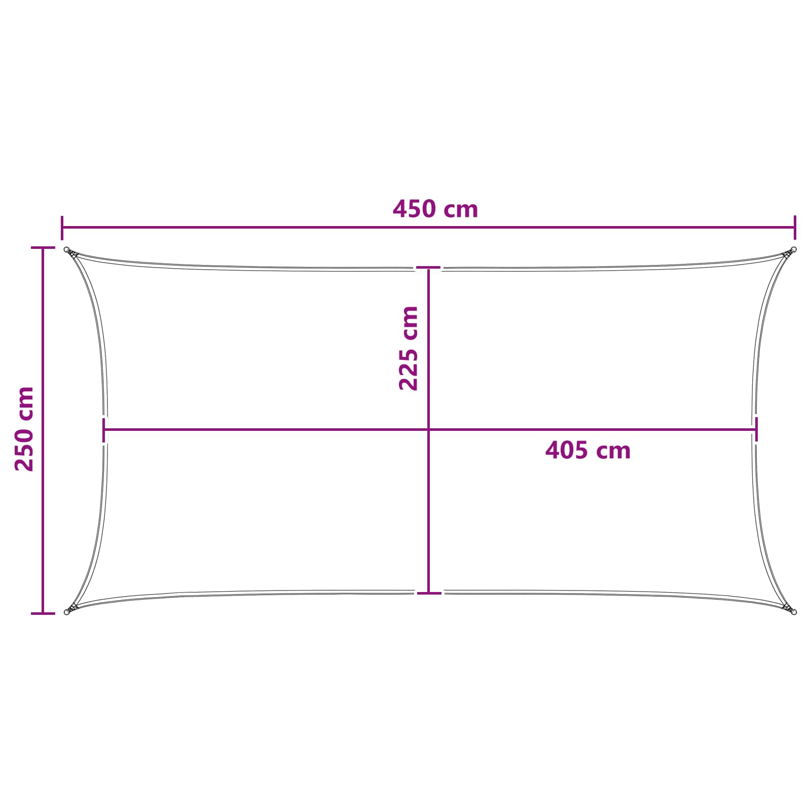 Jedrilica za sunčevu sjenu Žuta i bijela 2,5 x 4,5 m HDPE